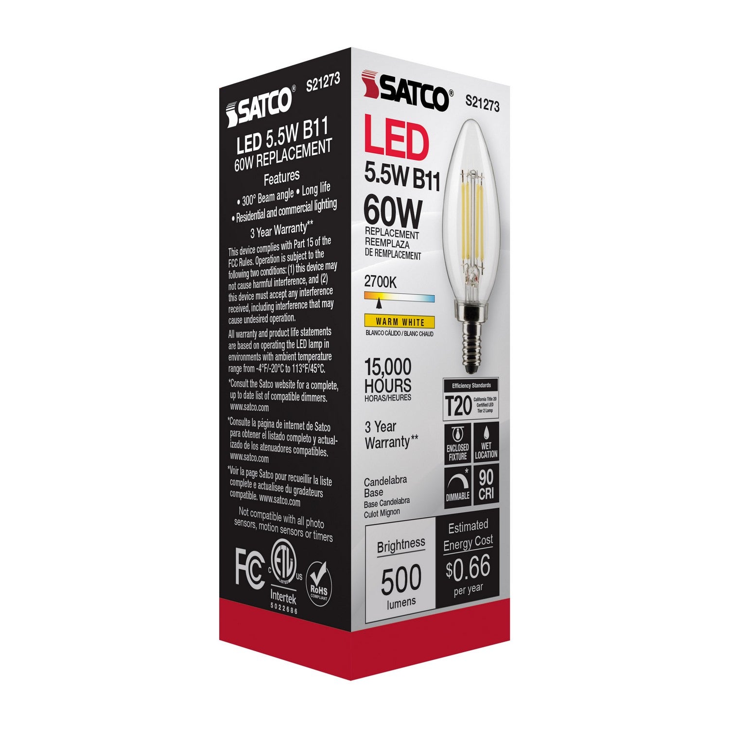 Satco - S21273 - Light Bulb - Clear
