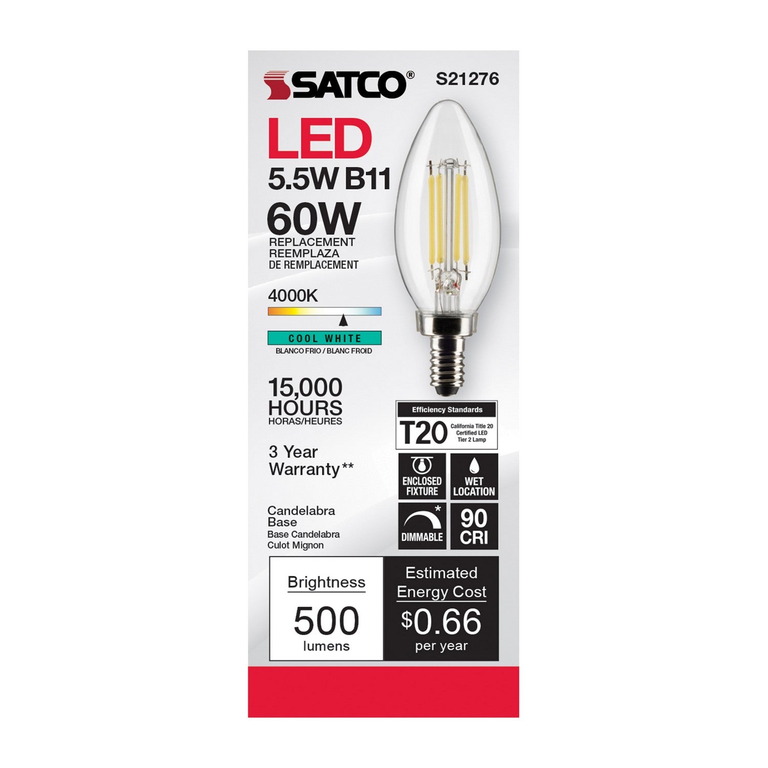 Satco - S21276 - Light Bulb - Clear