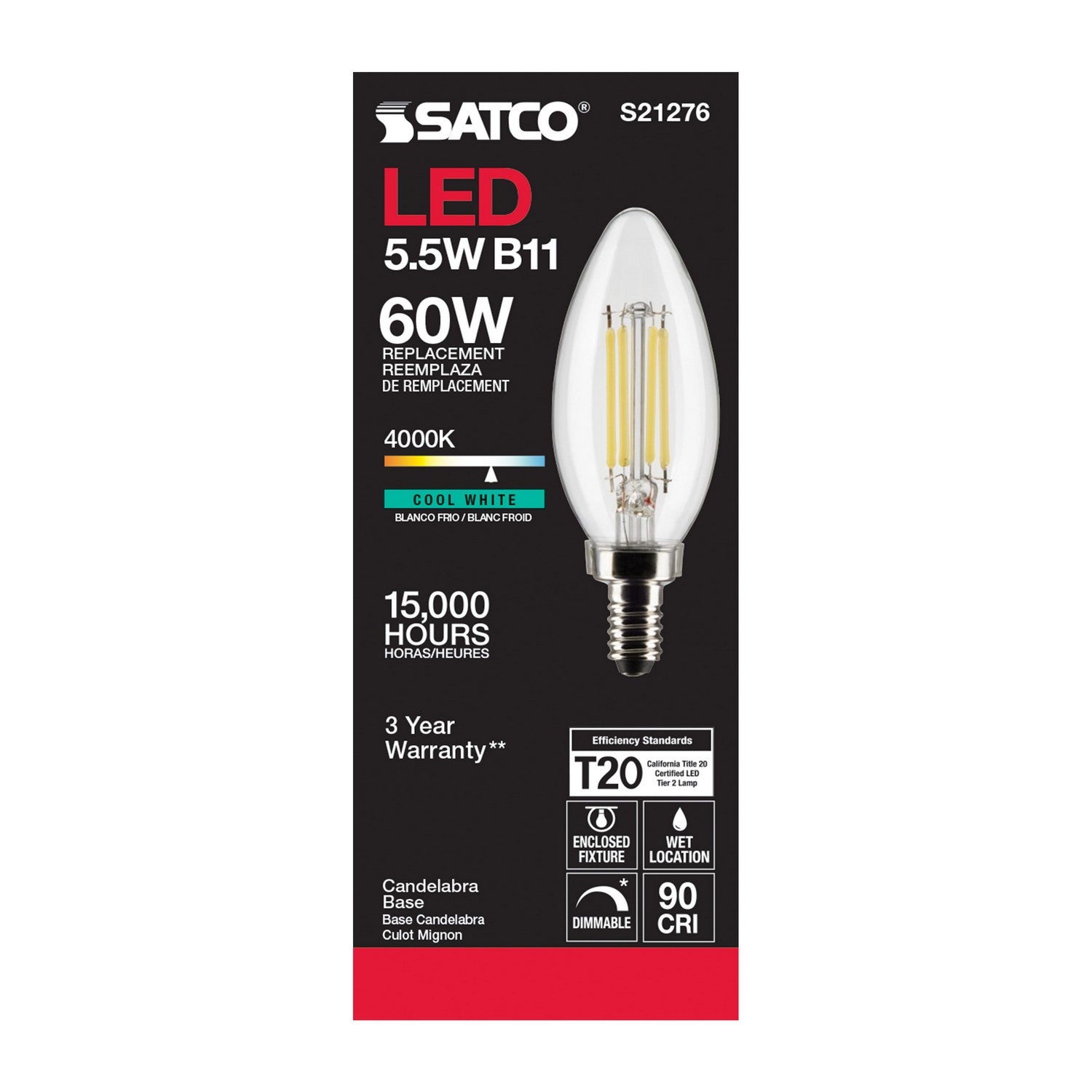 Satco - S21276 - Light Bulb - Clear