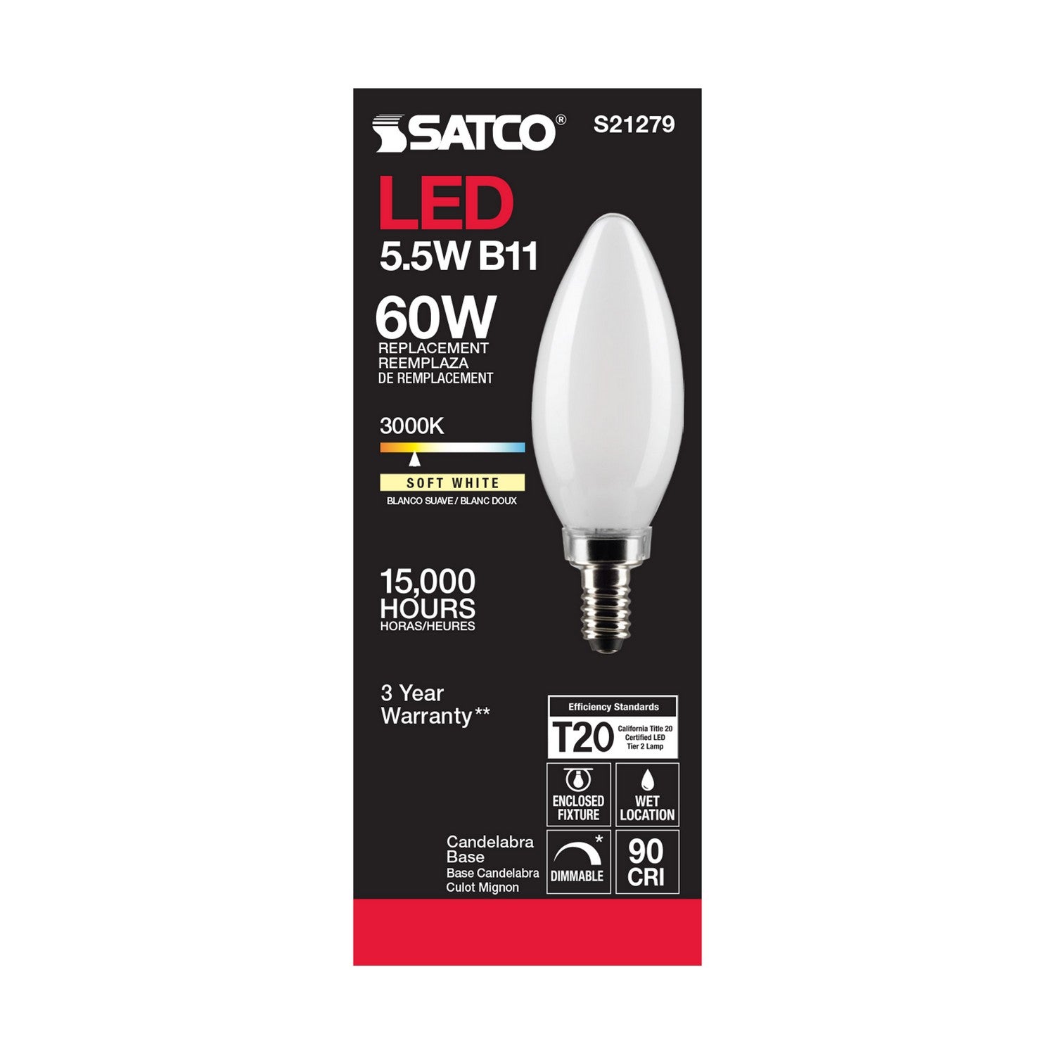 Satco - S21279 - Light Bulb - Frost