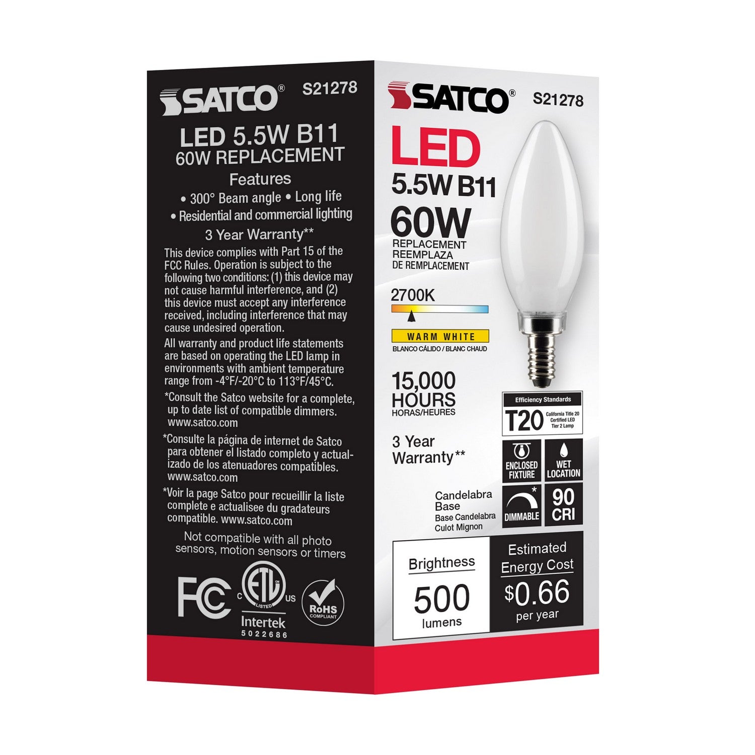 Satco - S21279 - Light Bulb - Frost