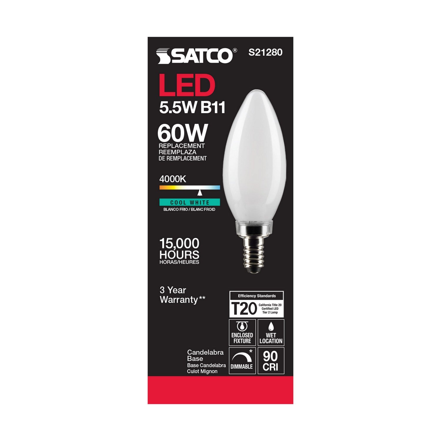 Satco - S21280 - Light Bulb - Frost