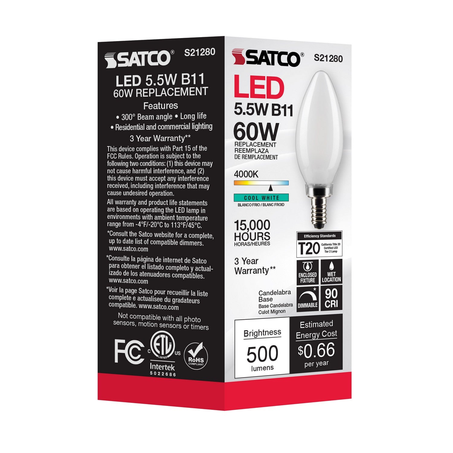 Satco - S21280 - Light Bulb - Frost
