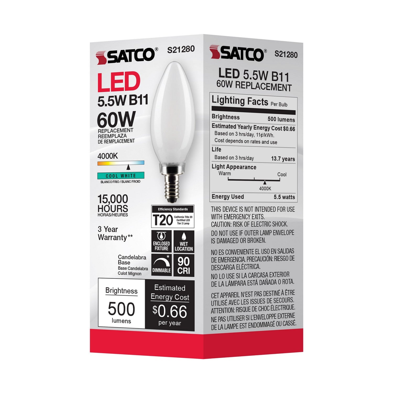 Satco - S21280 - Light Bulb - Frost