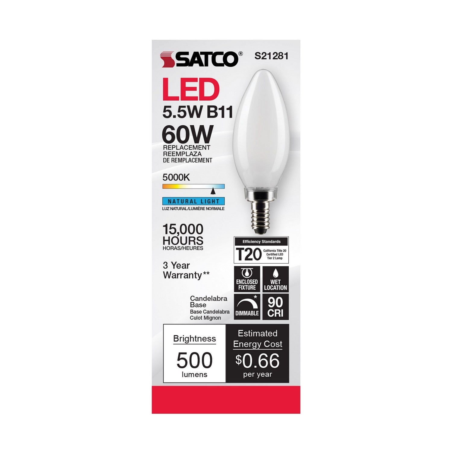 Satco - S21281 - Light Bulb - Frost