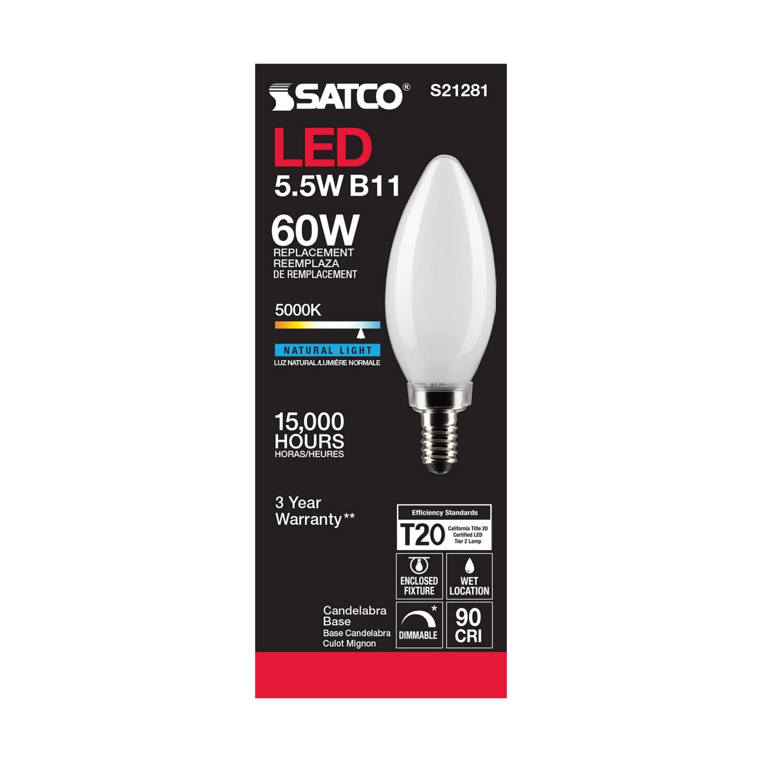 Satco - S21281 - Light Bulb - Frost