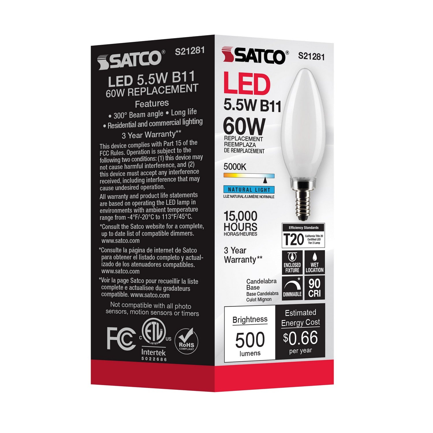 Satco - S21281 - Light Bulb - Frost