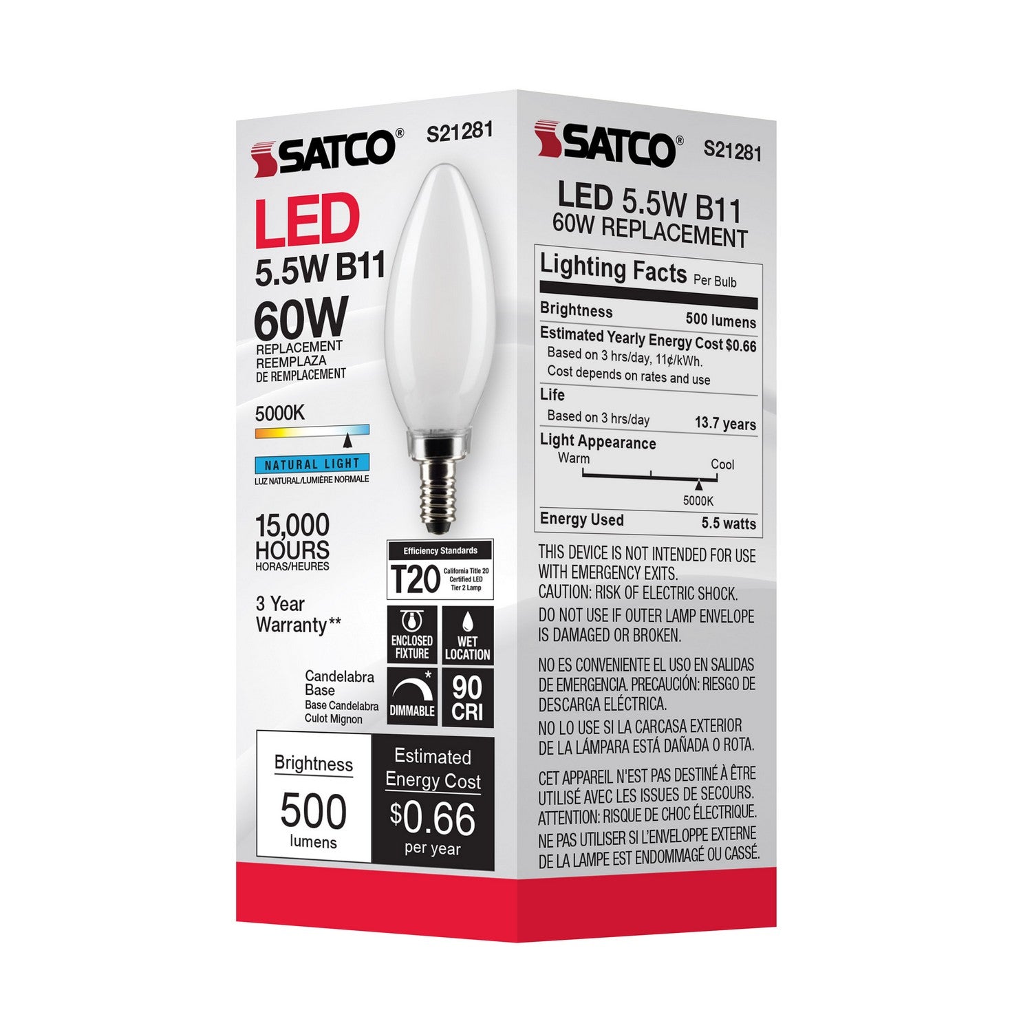 Satco - S21281 - Light Bulb - Frost