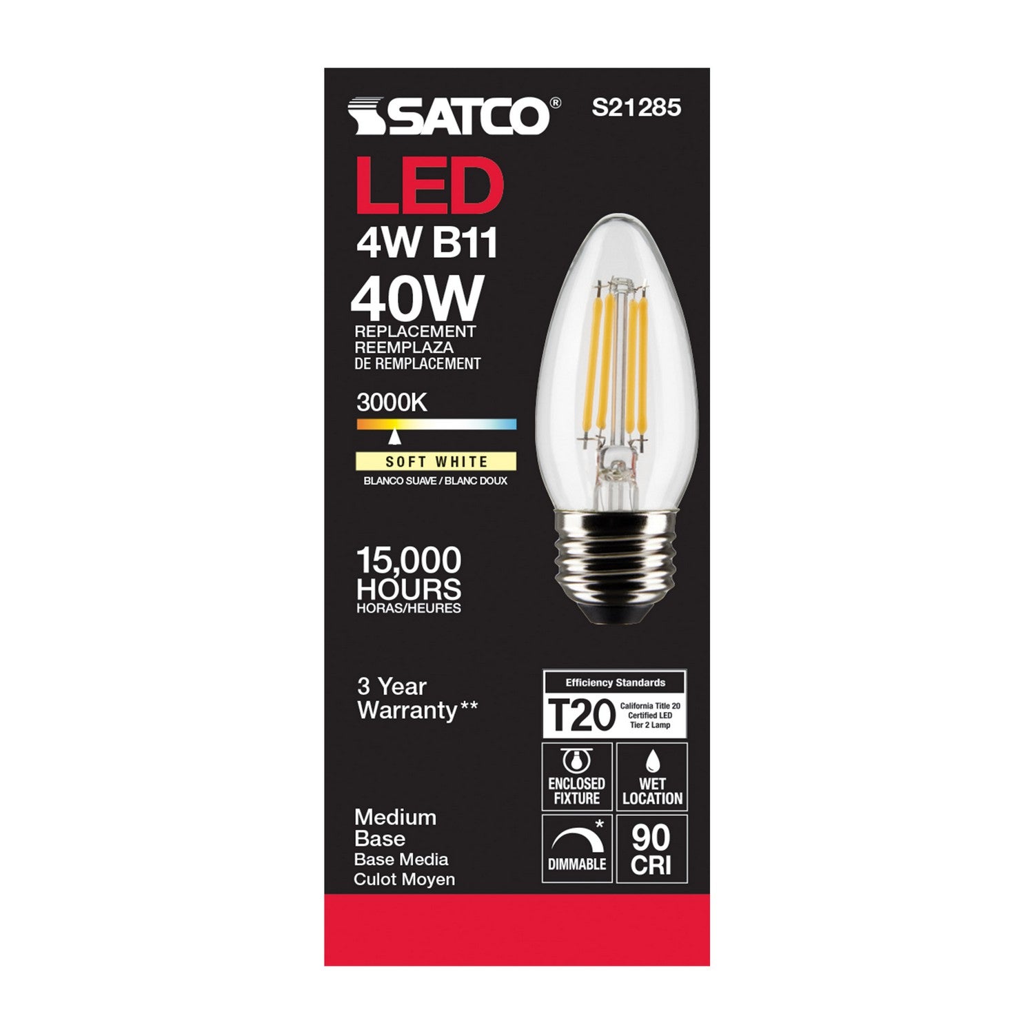 Satco - S21285 - Light Bulb - Clear