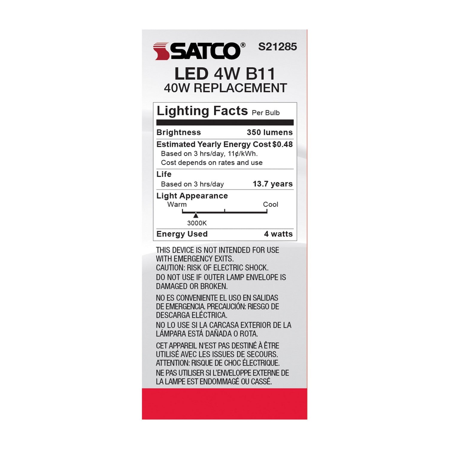 Satco - S21285 - Light Bulb - Clear