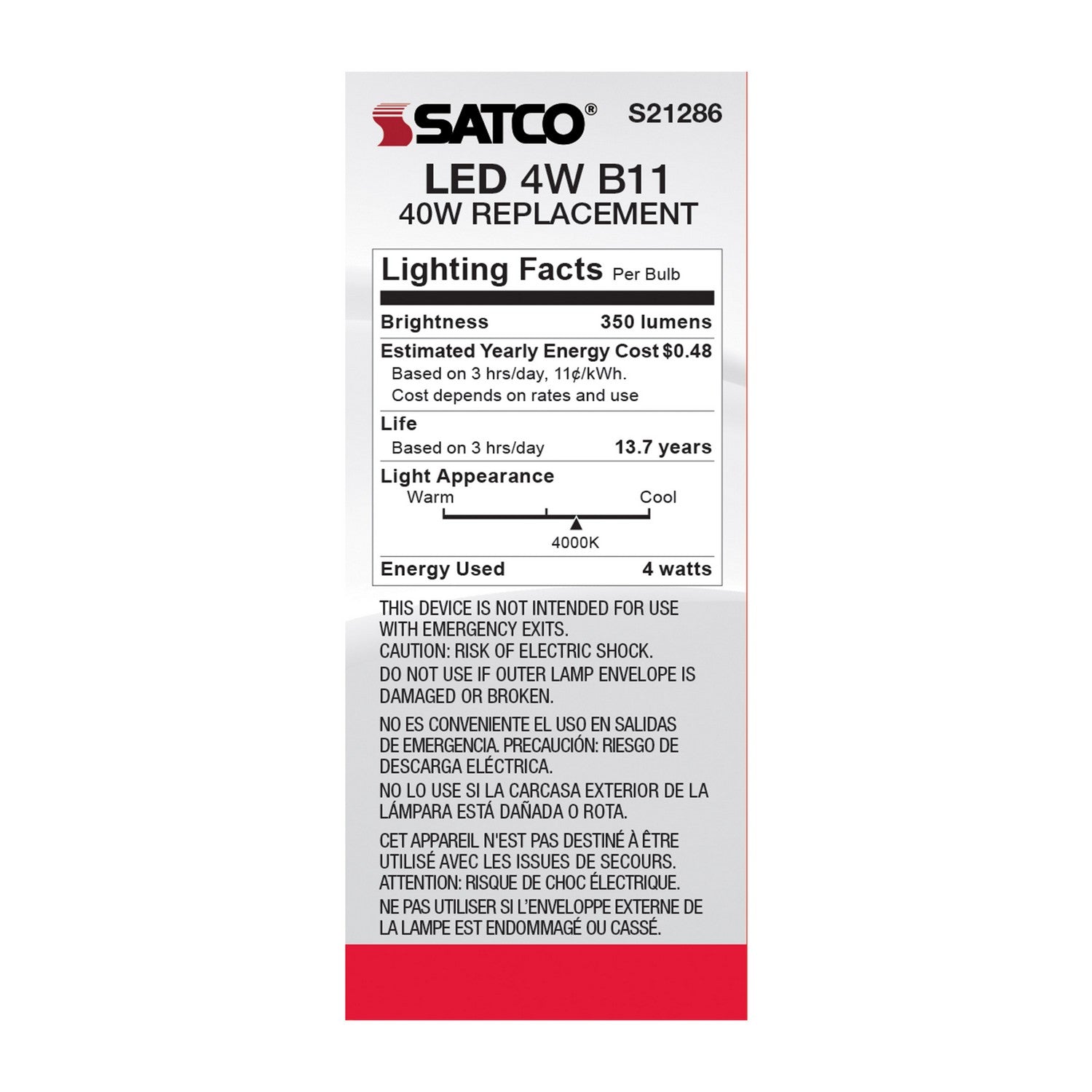 Satco - S21286 - Light Bulb - Clear