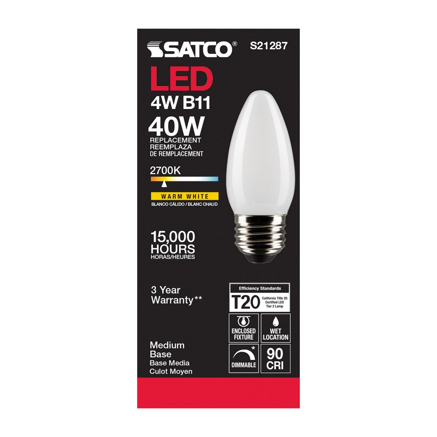 Satco - S21287 - Light Bulb - Frost