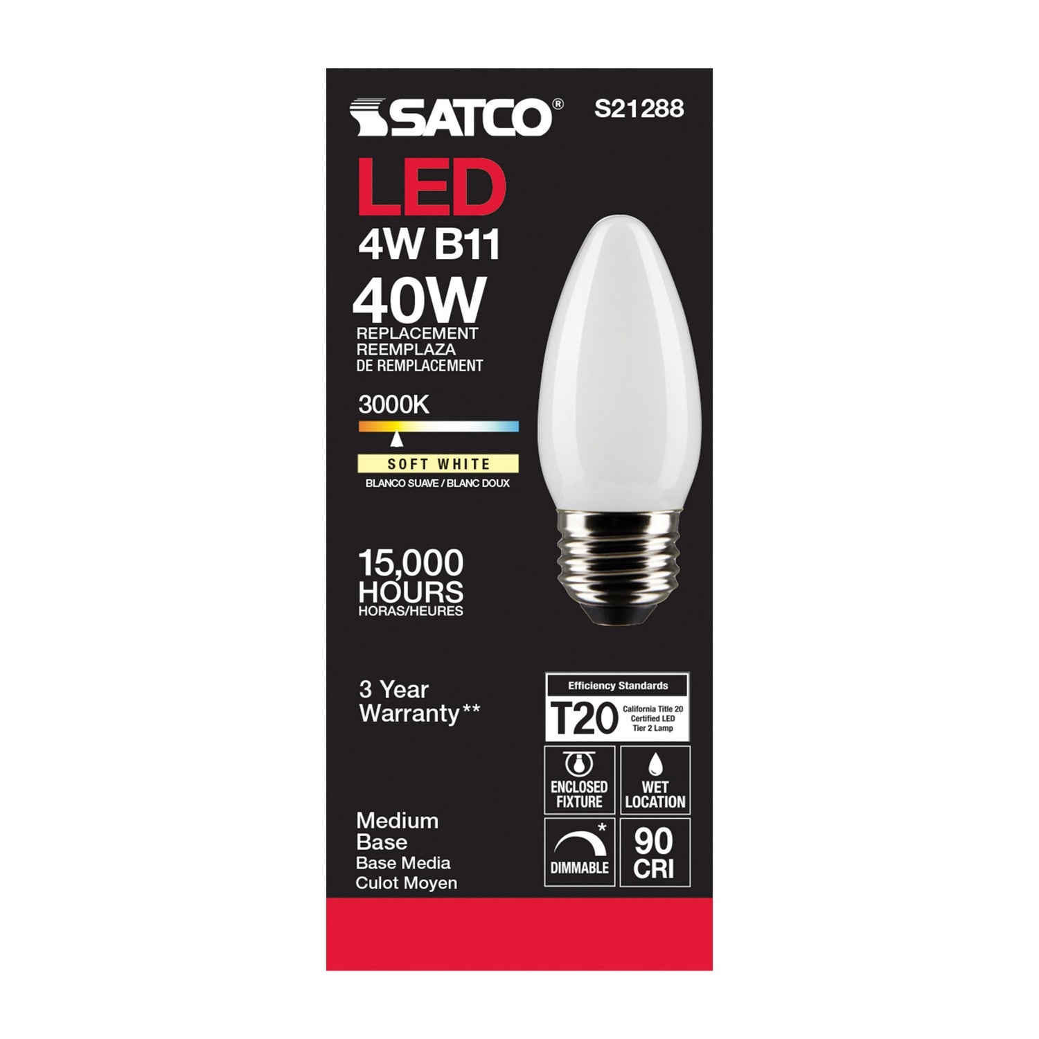 Satco - S21288 - Light Bulb - Frost