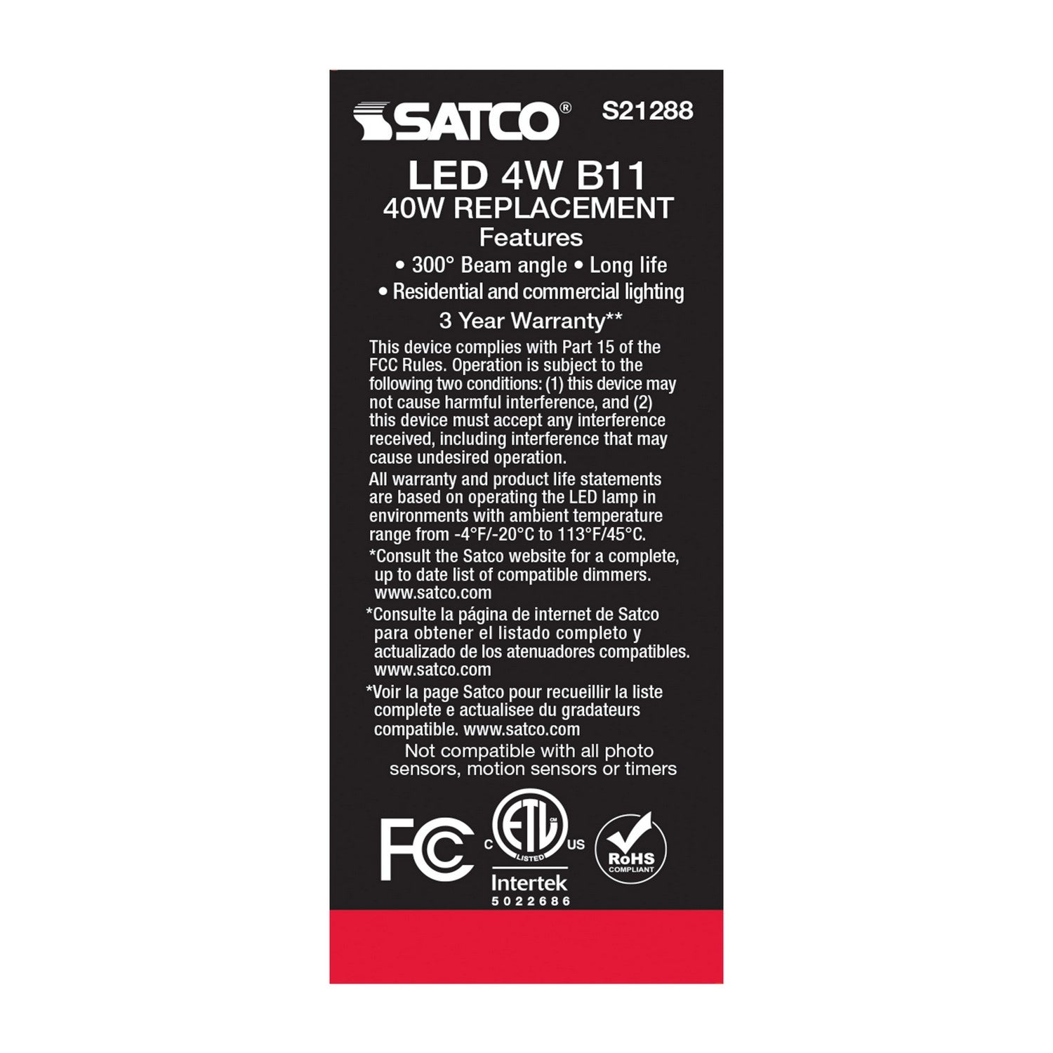 Satco - S21288 - Light Bulb - Frost