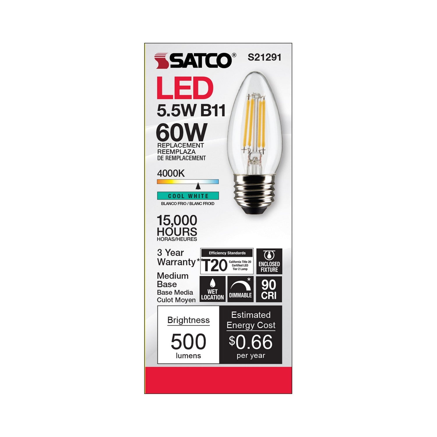 Satco - S21291 - Light Bulb - Clear
