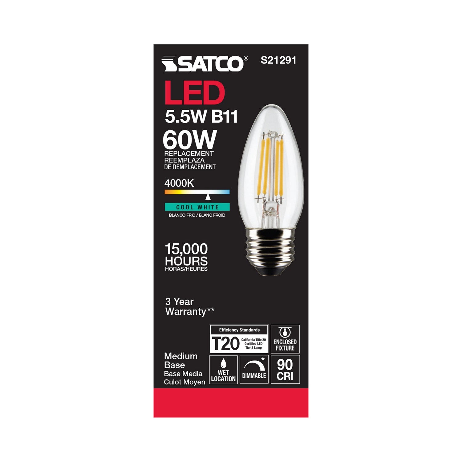 Satco - S21291 - Light Bulb - Clear