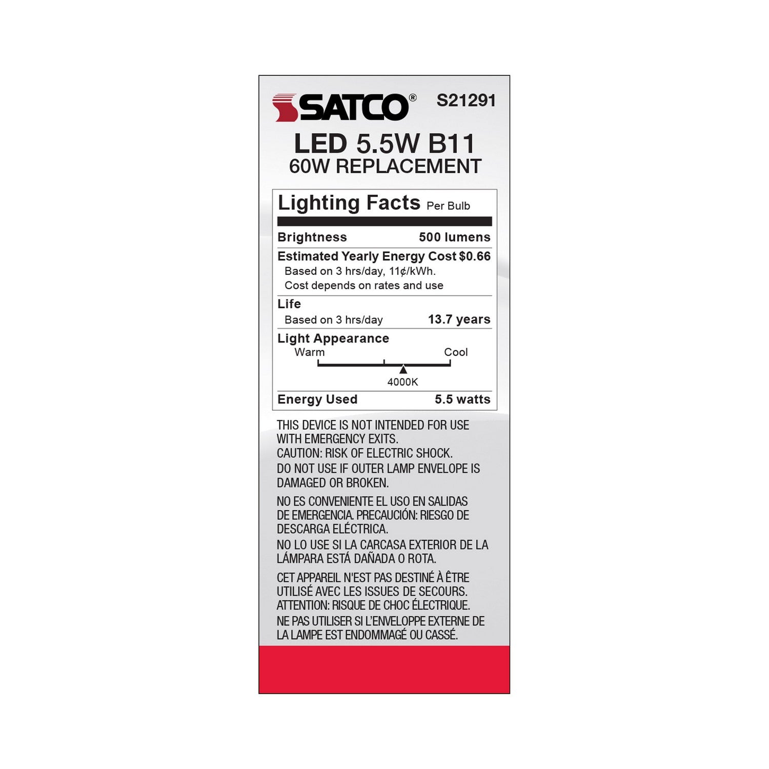 Satco - S21291 - Light Bulb - Clear