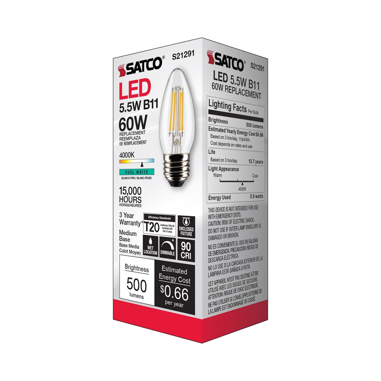 Satco - S21291 - Light Bulb - Clear