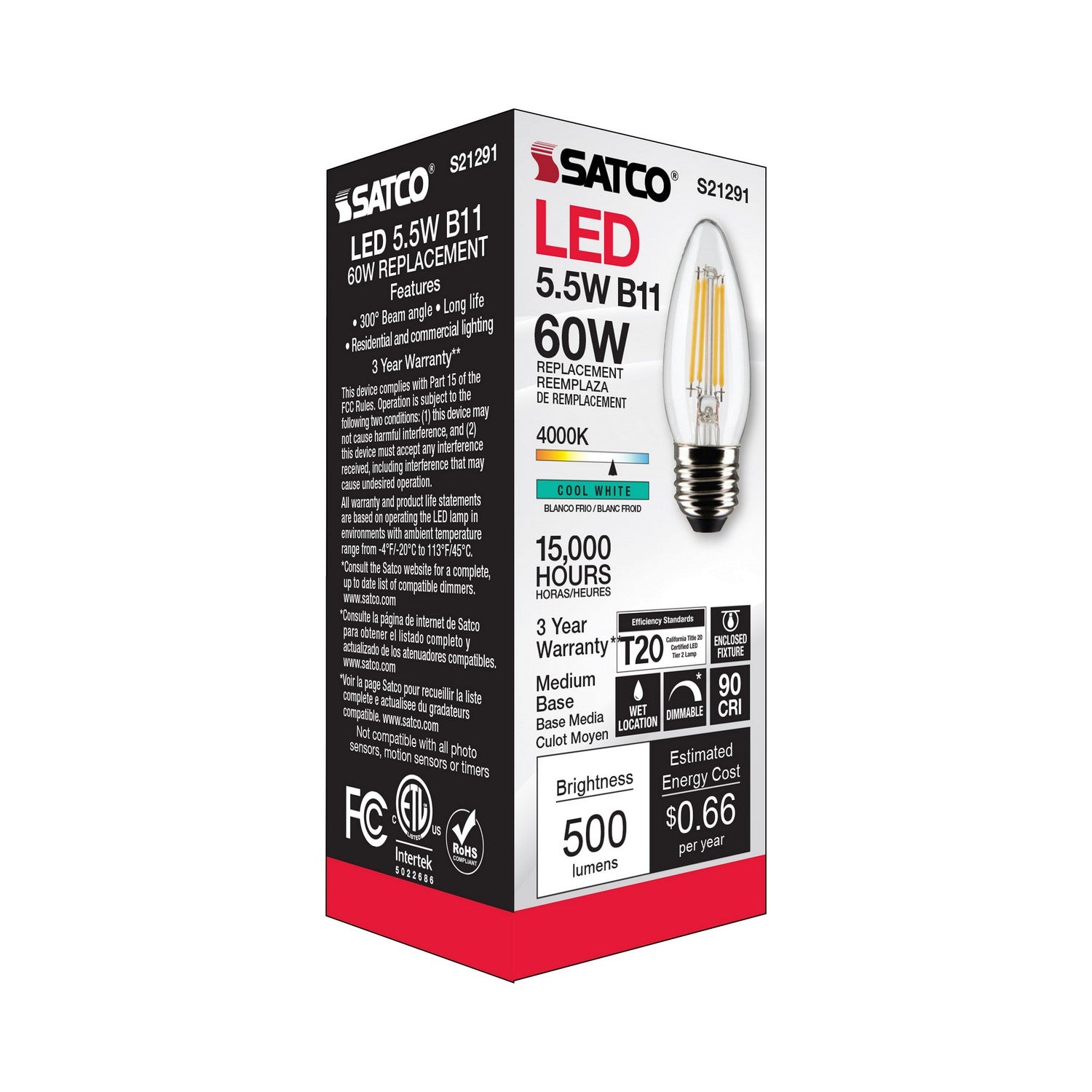 Satco - S21291 - Light Bulb - Clear