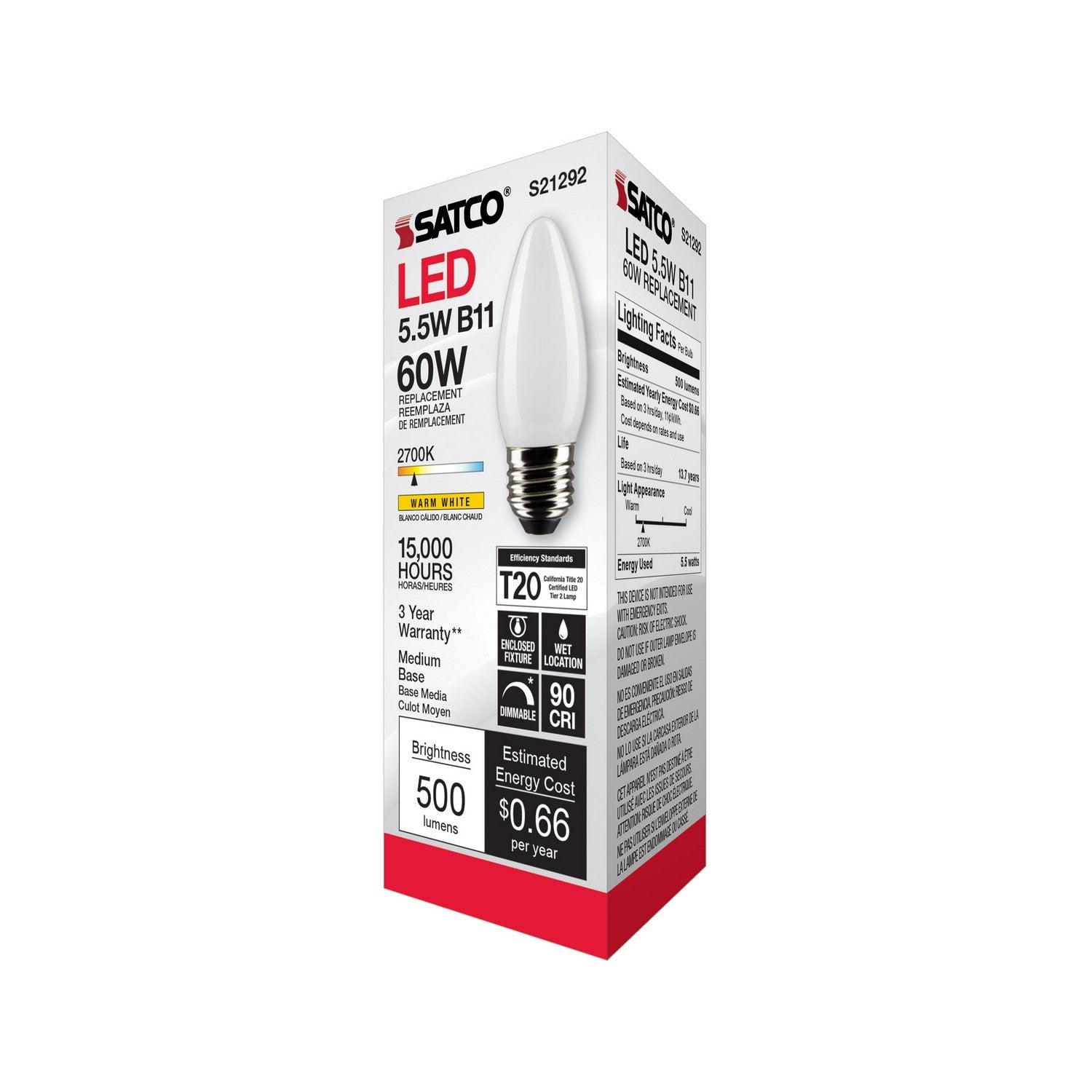 Satco - S21292 - Light Bulb - Frost