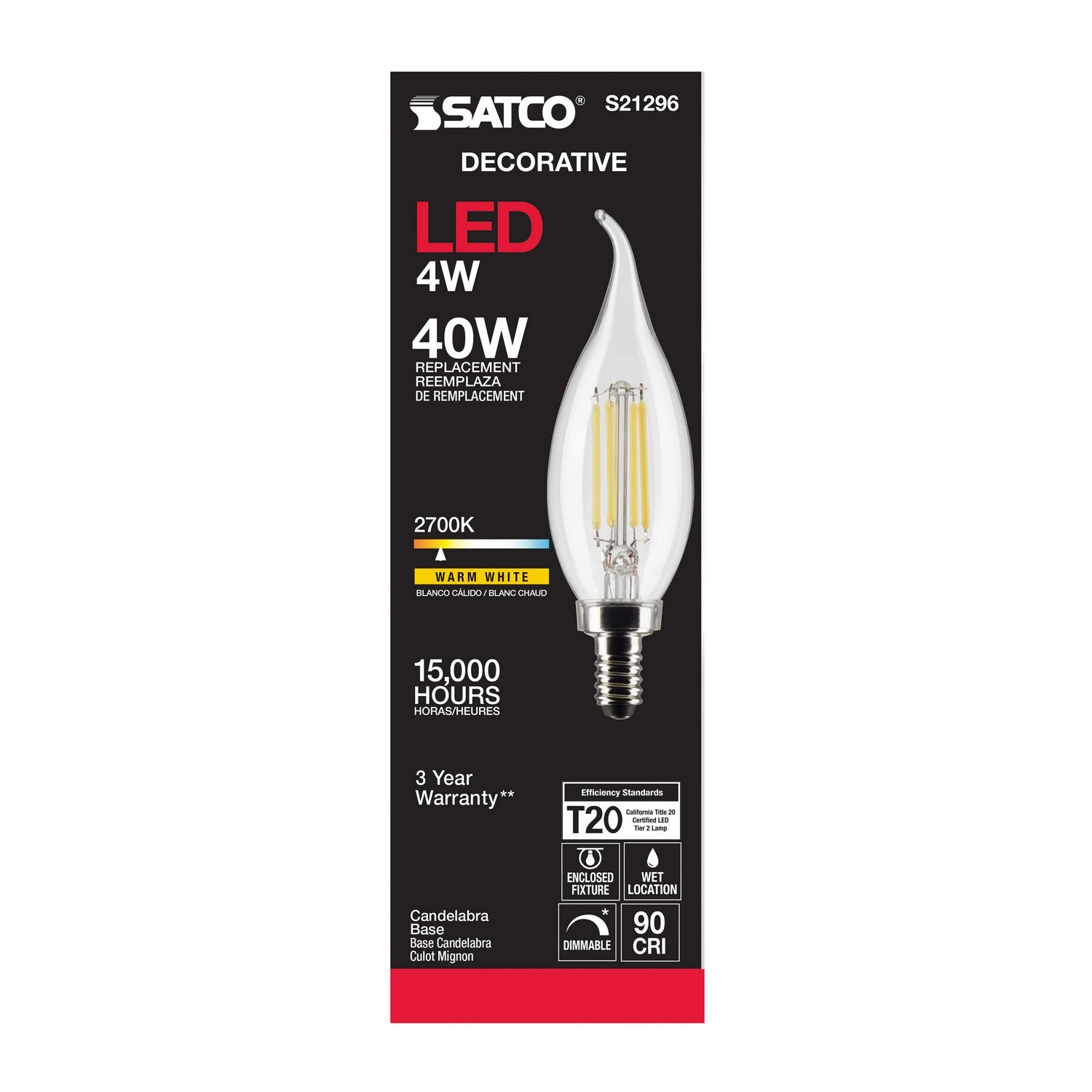Satco - S21296 - Light Bulb - Clear
