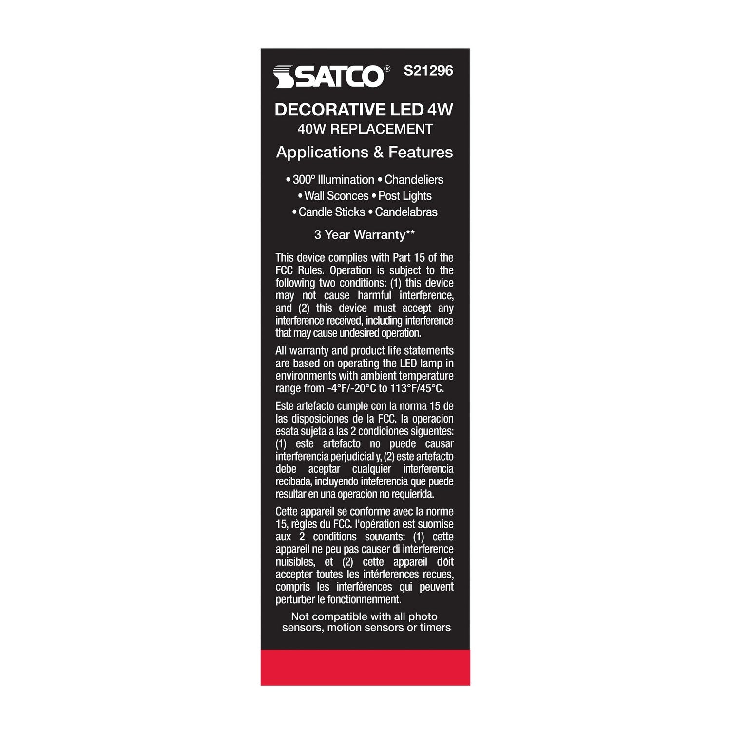 Satco - S21296 - Light Bulb - Clear