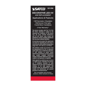Satco - S21296 - Light Bulb - Clear