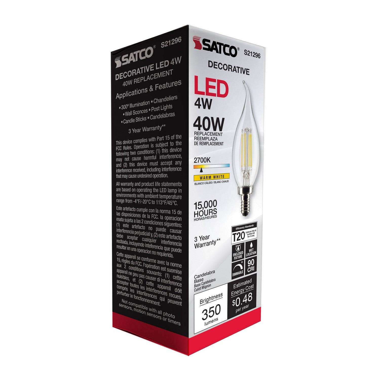 Satco - S21296 - Light Bulb - Clear