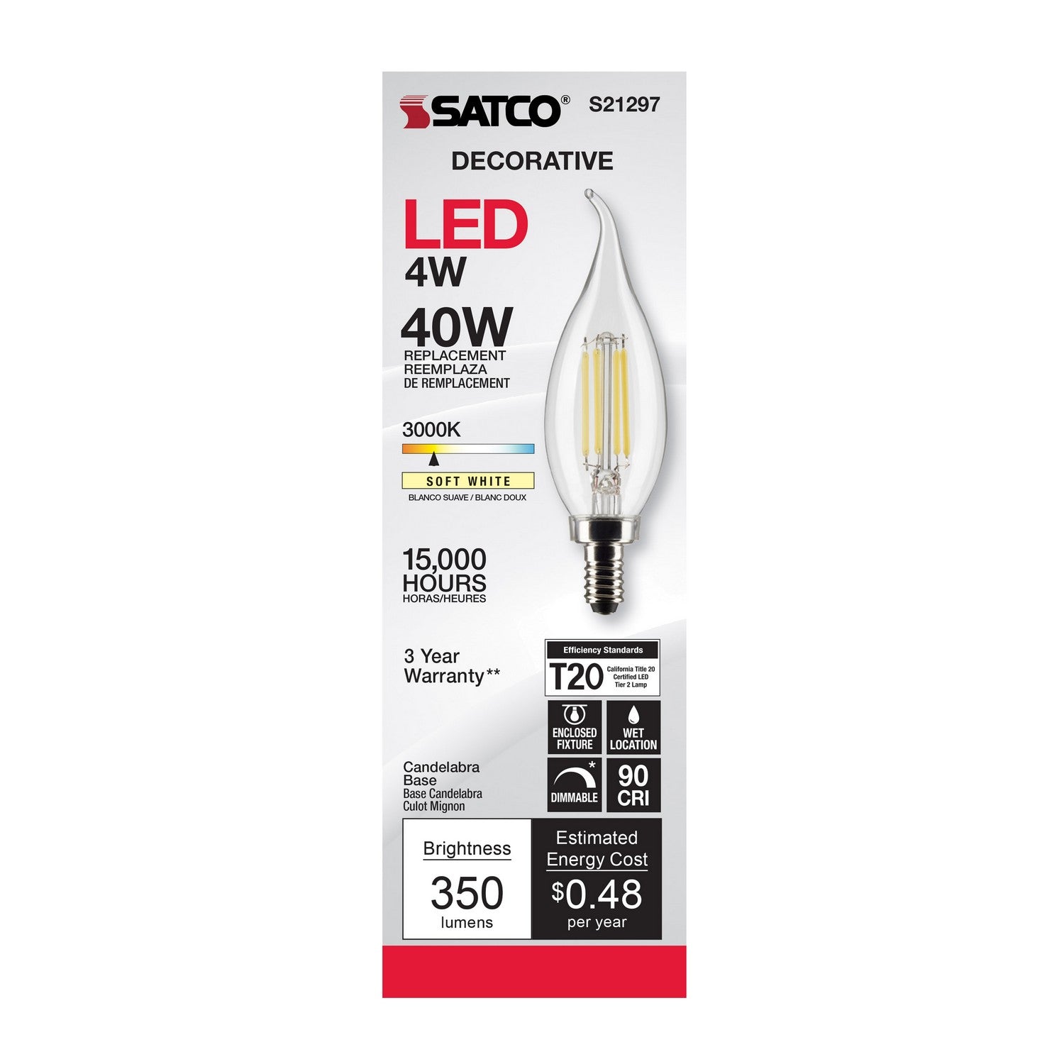 Satco - S21297 - Light Bulb - Clear