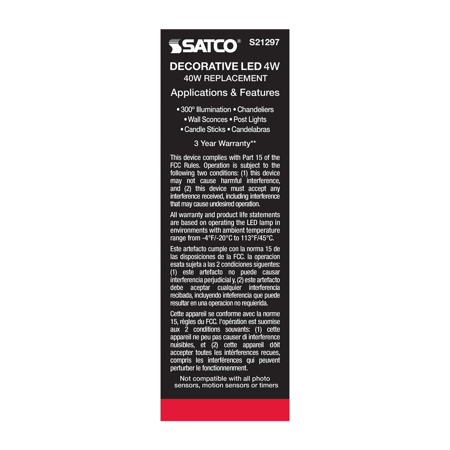 Satco - S21297 - Light Bulb - Clear
