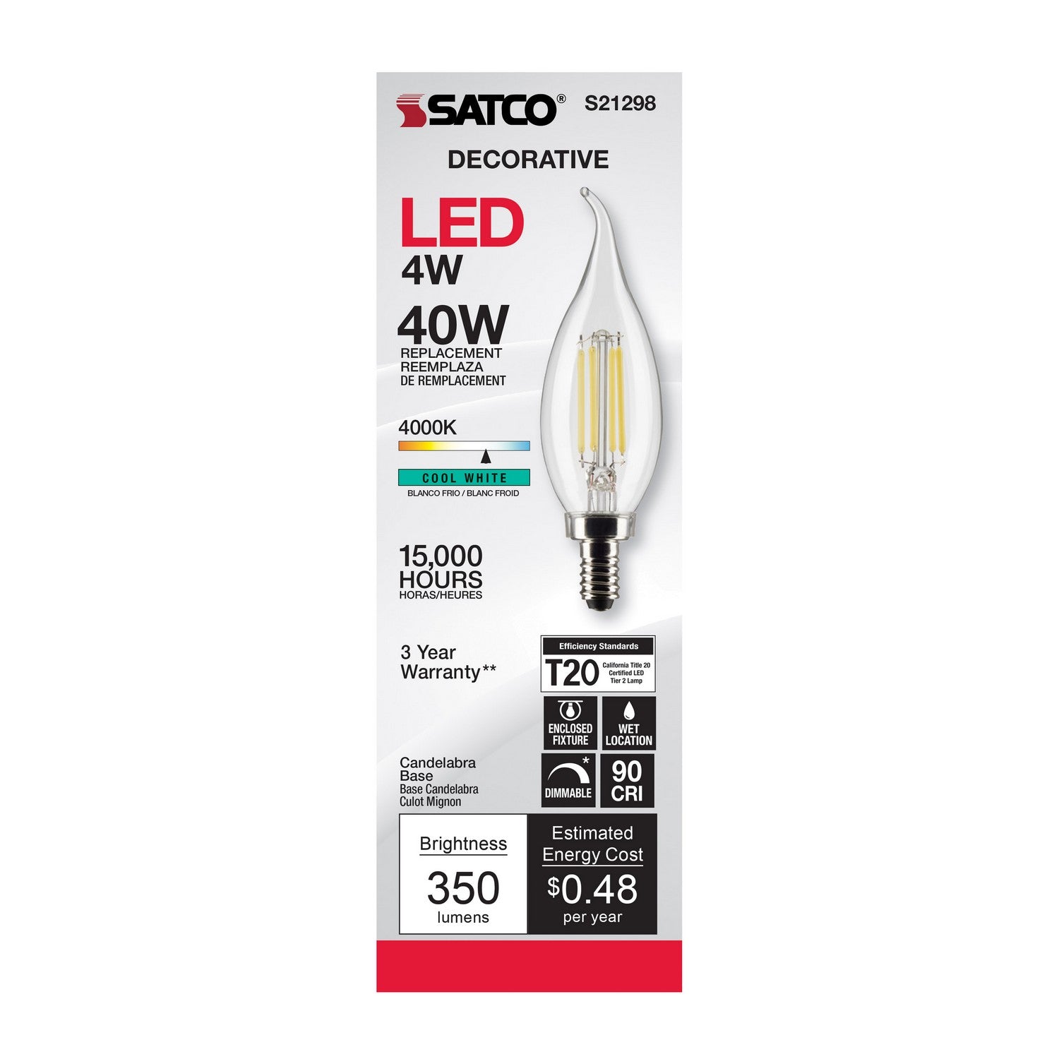 Satco - S21298 - Light Bulb - Clear