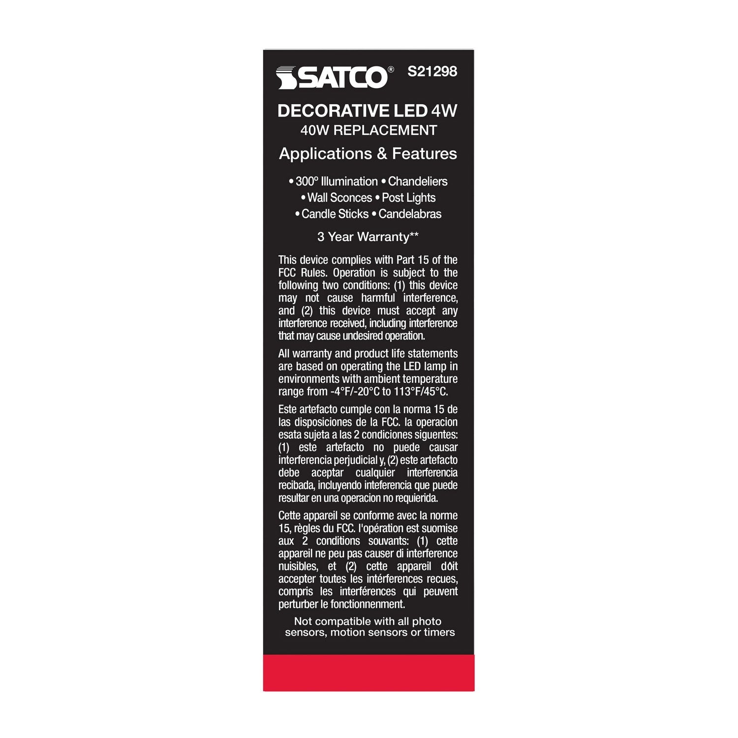 Satco - S21298 - Light Bulb - Clear