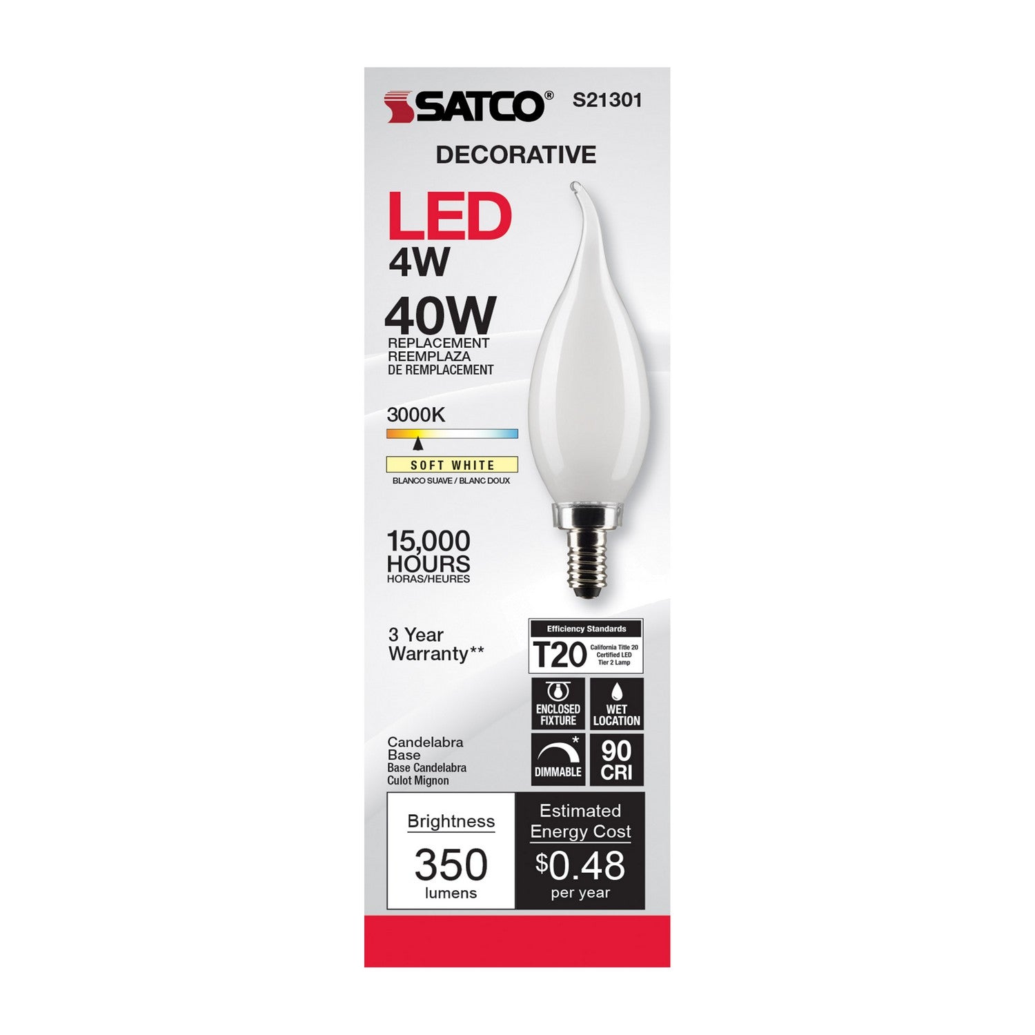 Satco - S21301 - Light Bulb - Frost