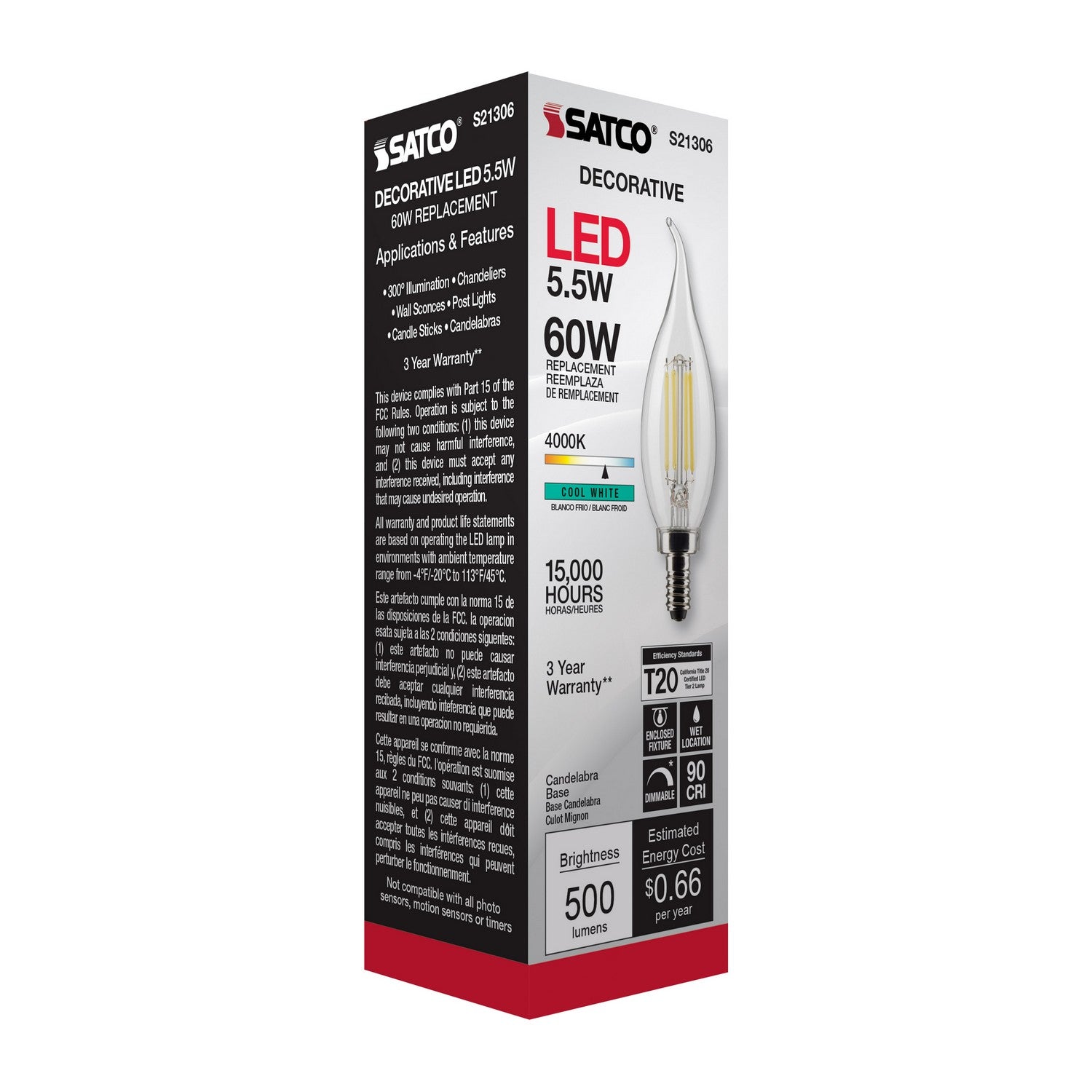 Satco - S21306 - Light Bulb - Clear