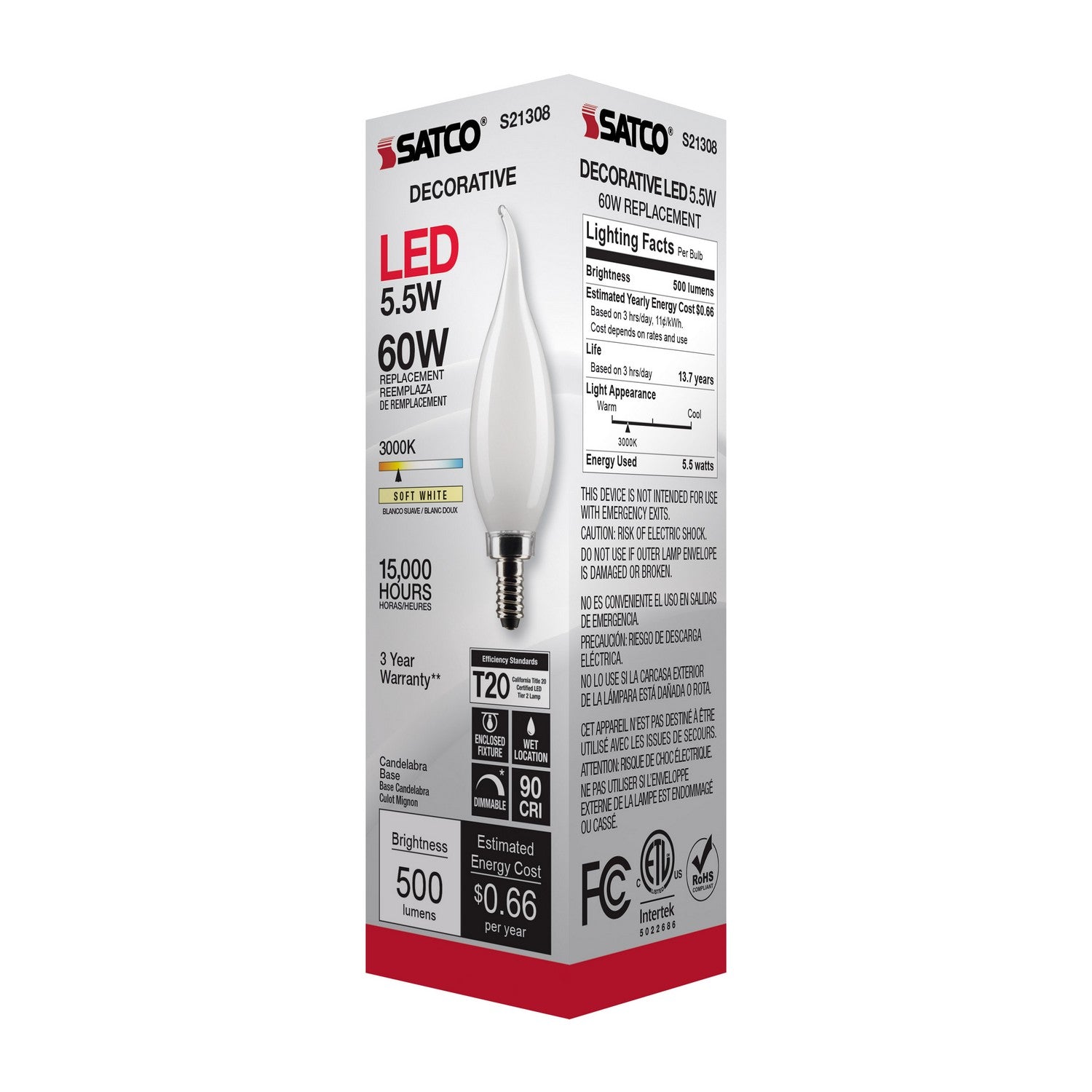 Satco - S21308 - Light Bulb - Frost