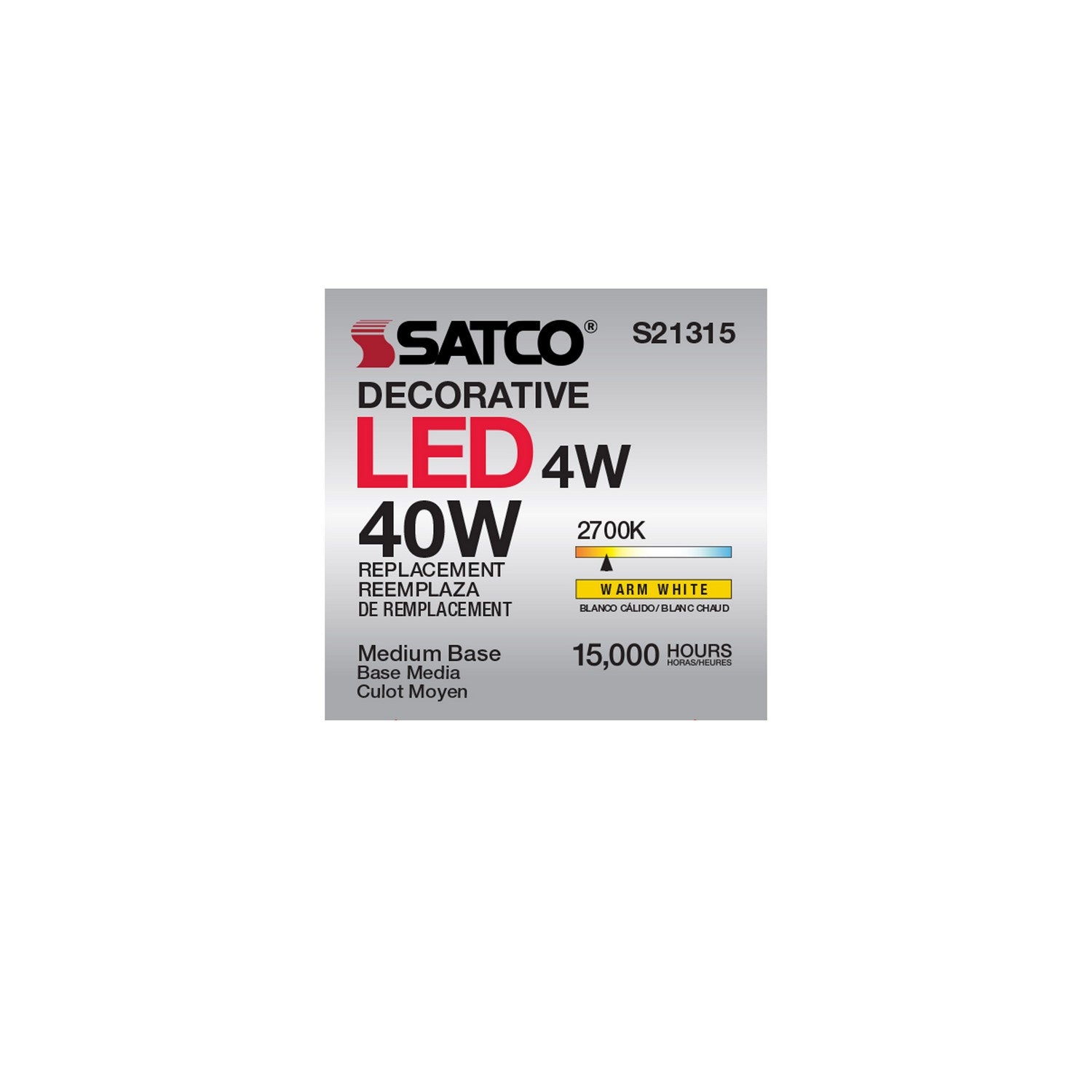 Satco - S21315 - Light Bulb - Frost