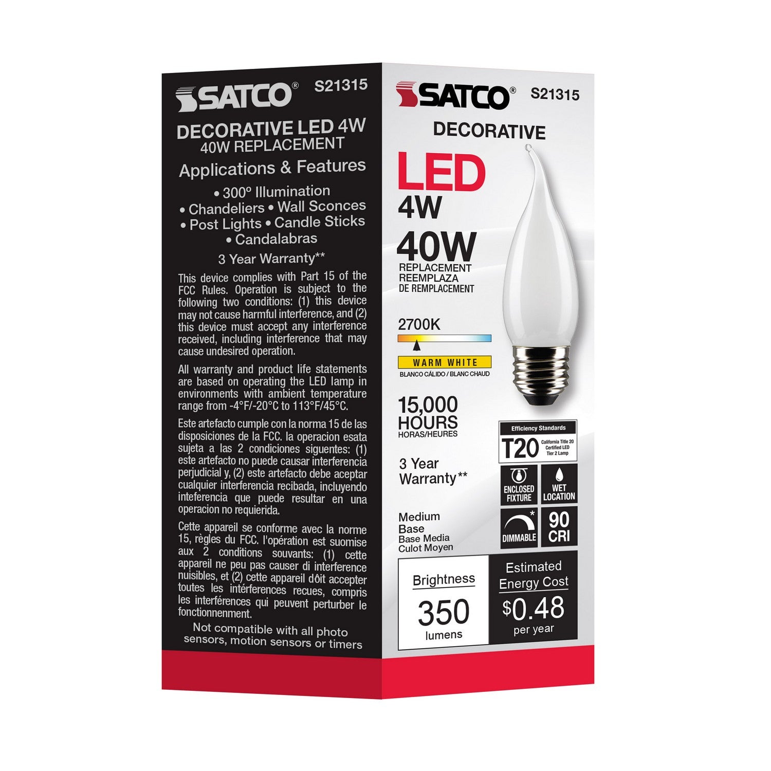 Satco - S21315 - Light Bulb - Frost