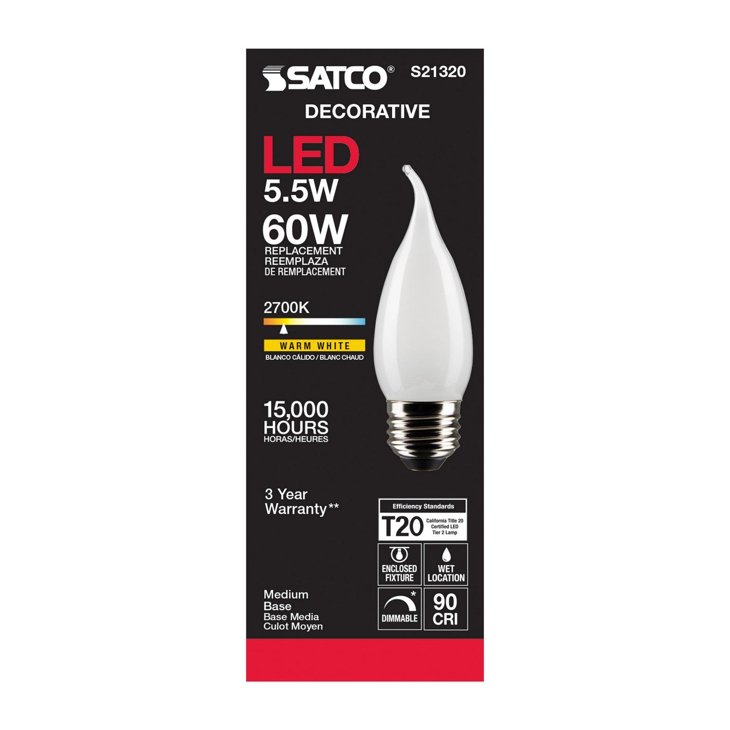 Satco - S21320 - Light Bulb - Frost