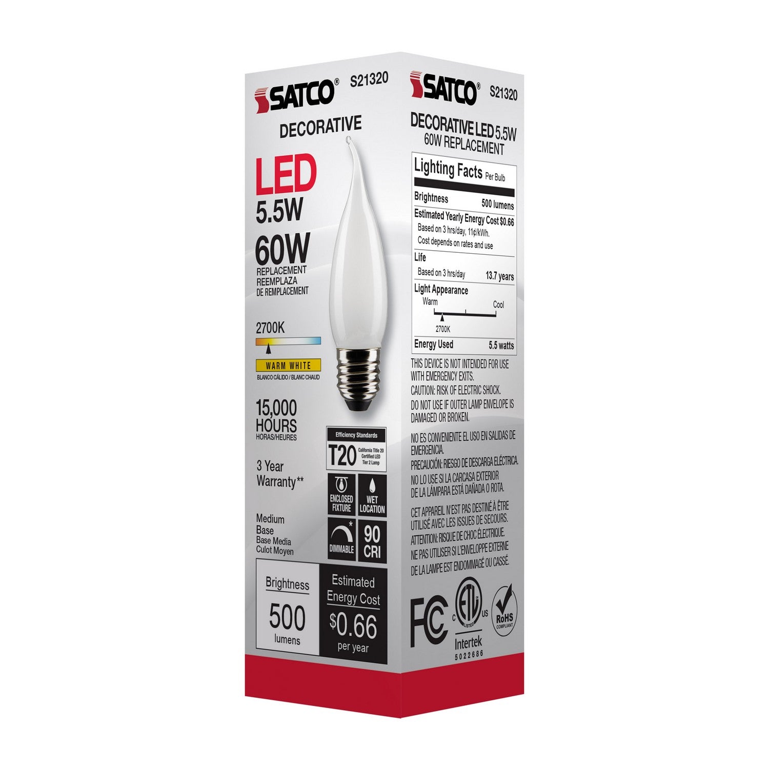 Satco - S21320 - Light Bulb - Frost