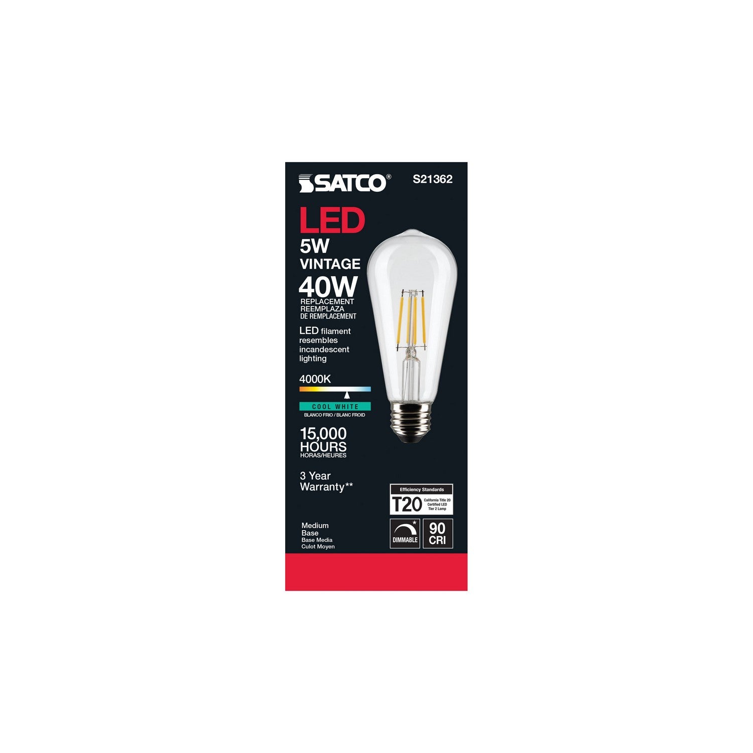 Satco - S21362 - Light Bulb - Clear