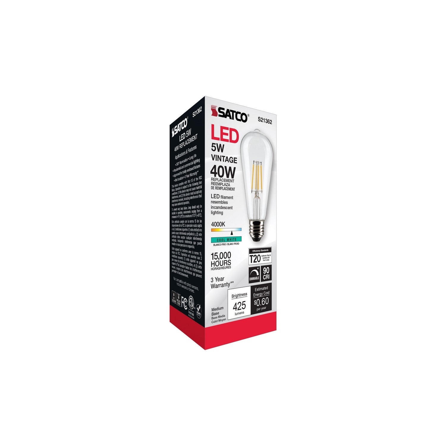 Satco - S21362 - Light Bulb - Clear