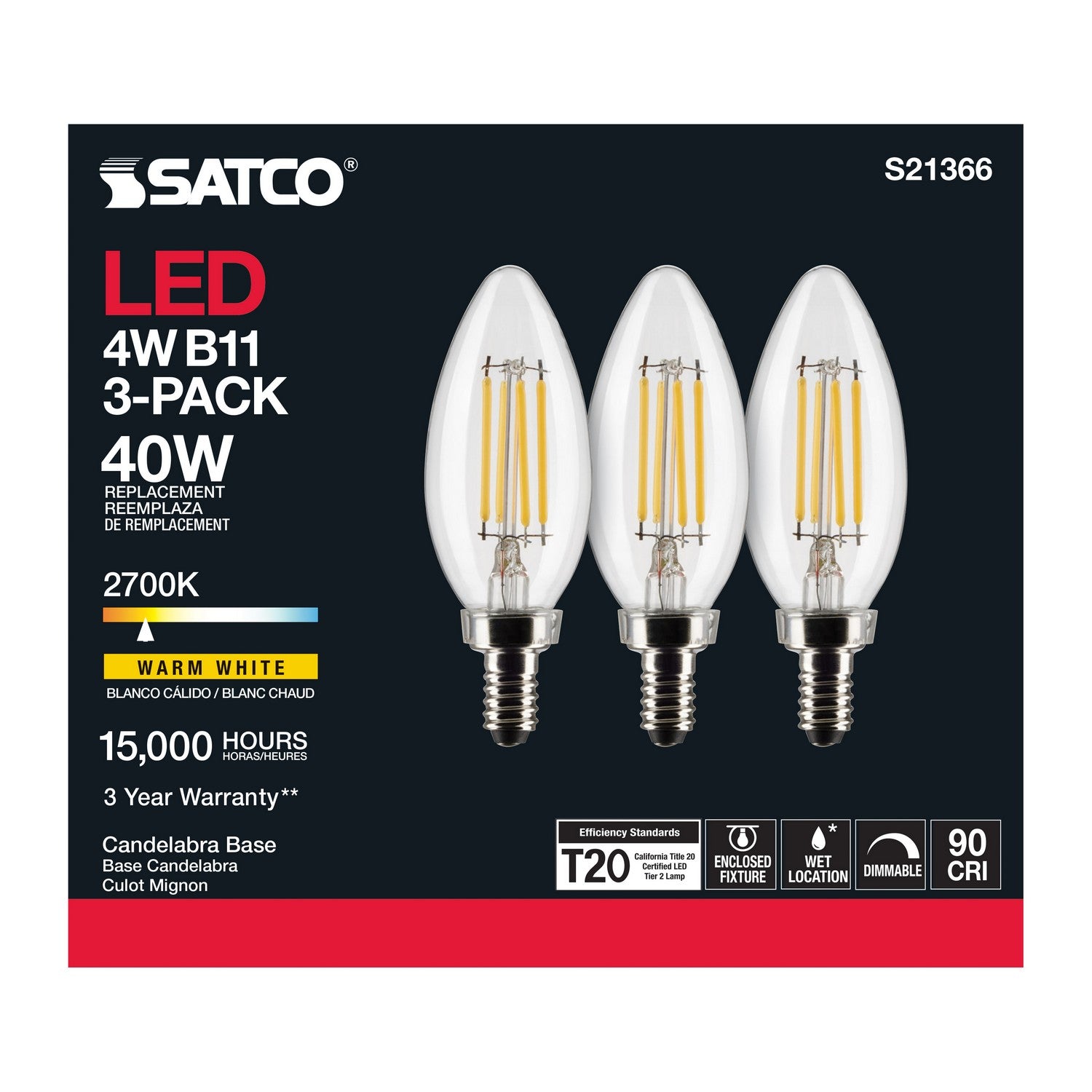 Satco - S21366 - Light Bulb - Clear
