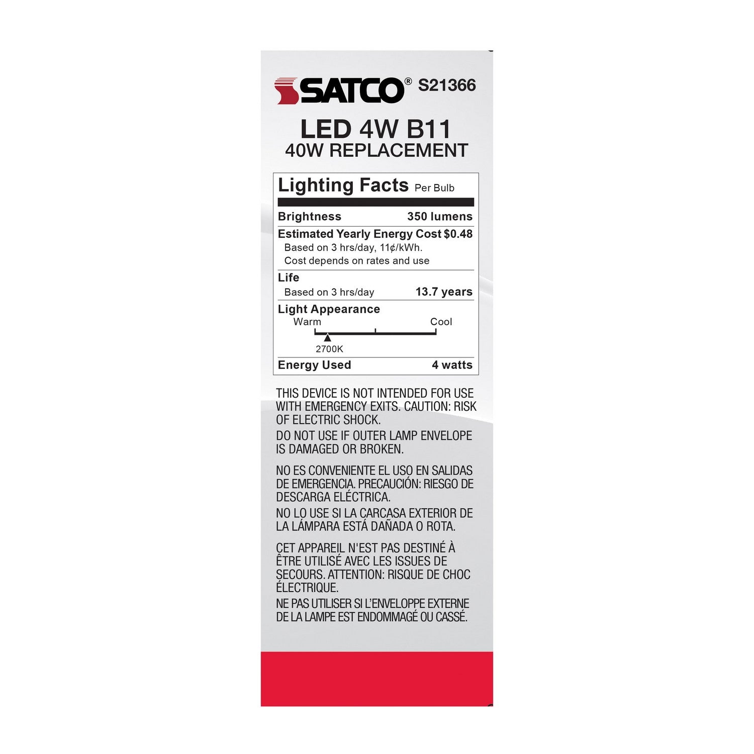 Satco - S21366 - Light Bulb - Clear
