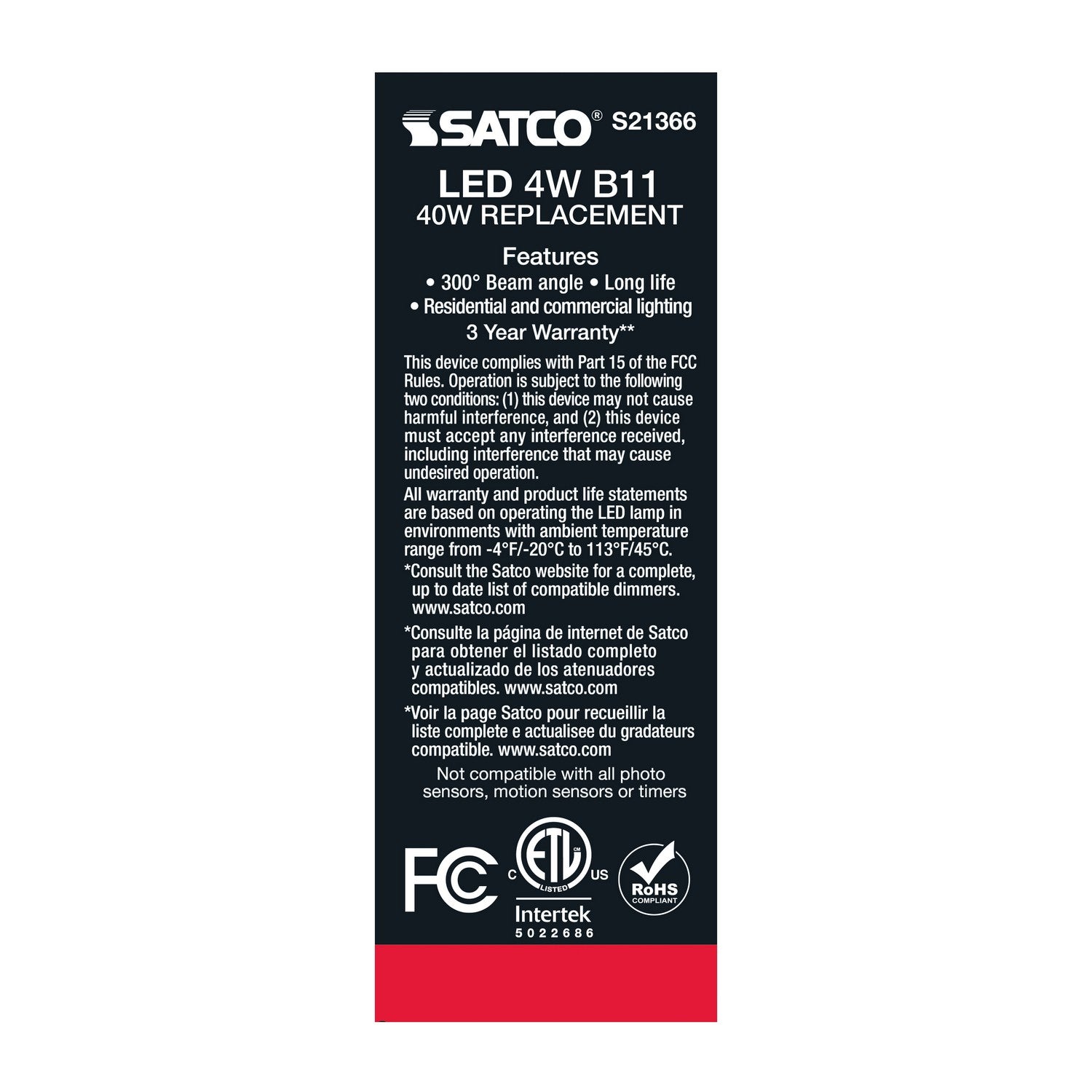 Satco - S21366 - Light Bulb - Clear