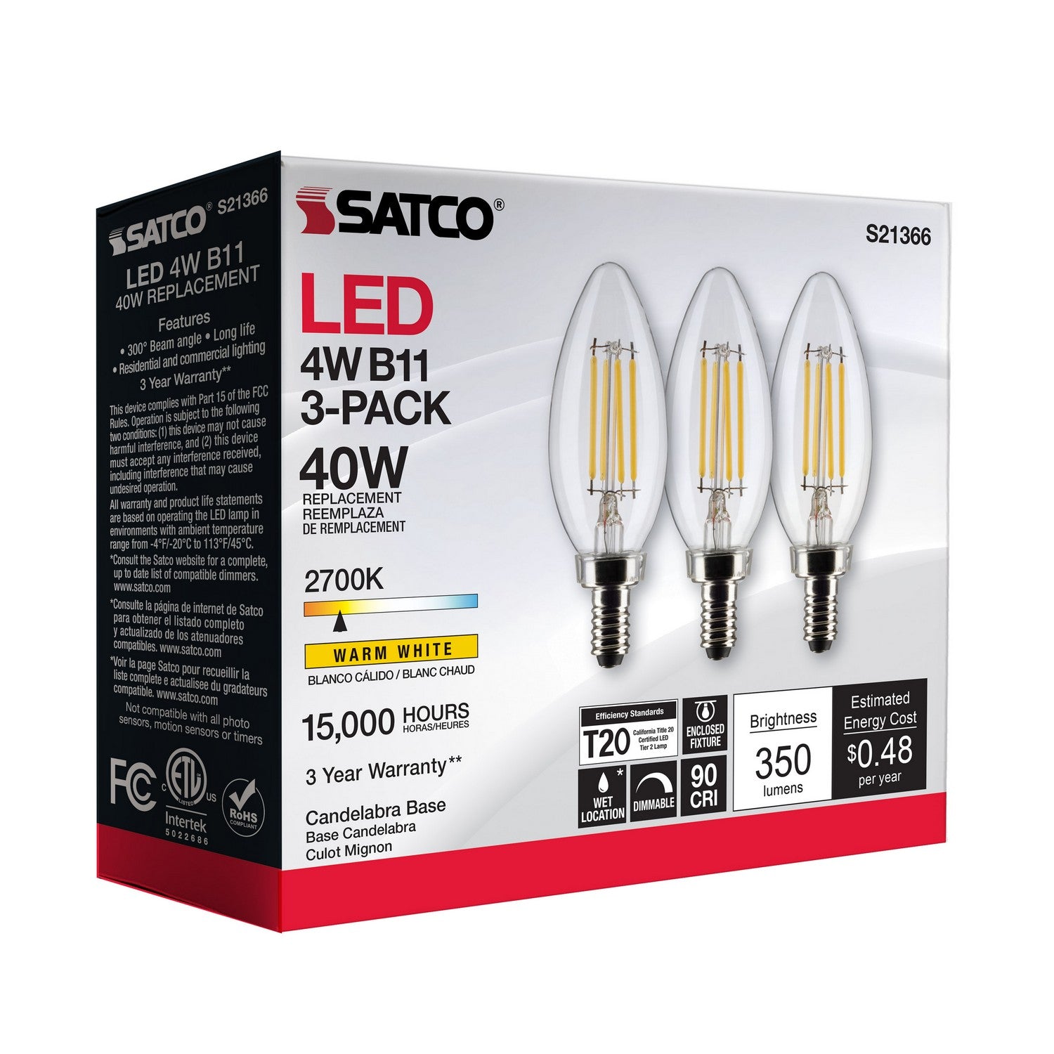 Satco - S21366 - Light Bulb - Clear