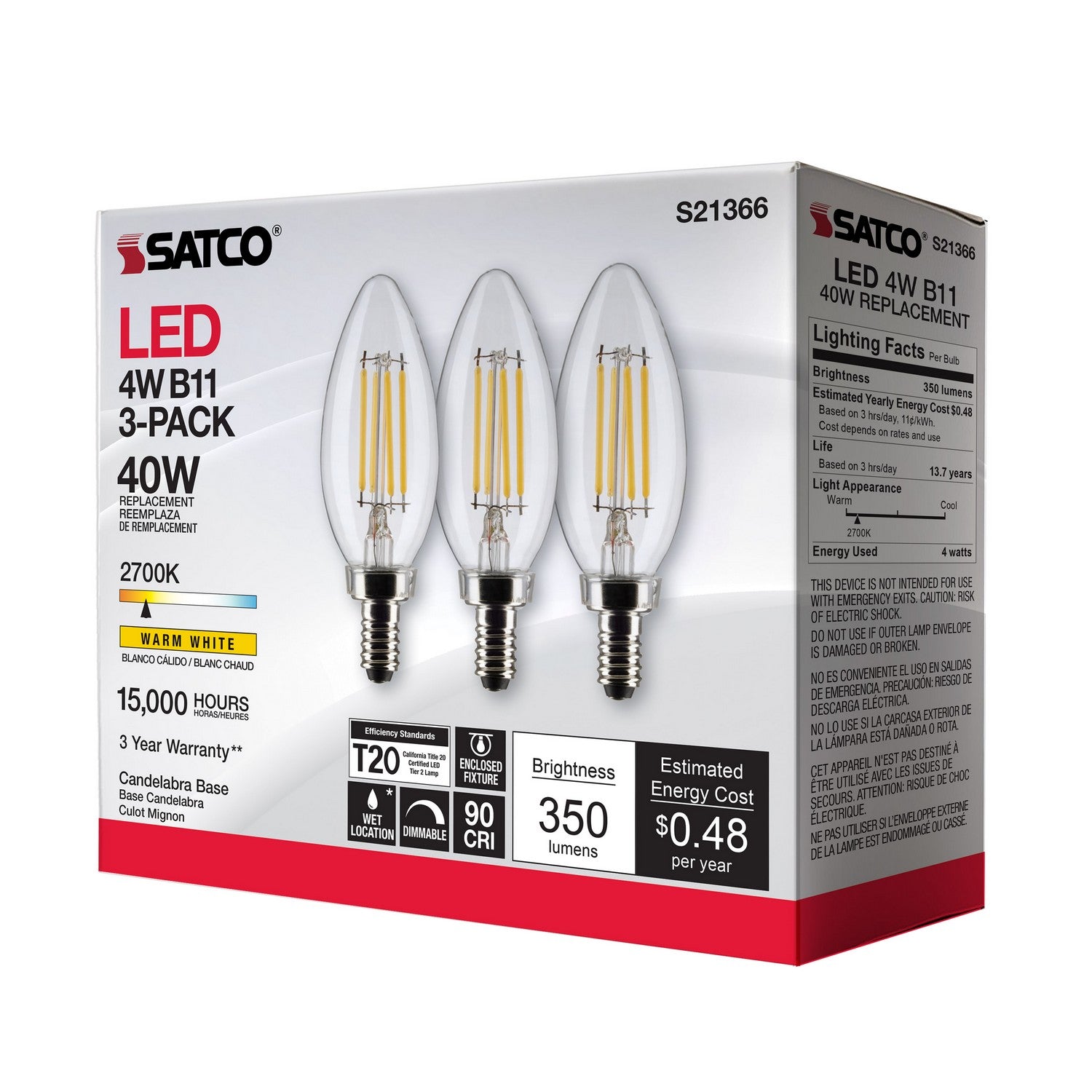 Satco - S21366 - Light Bulb - Clear