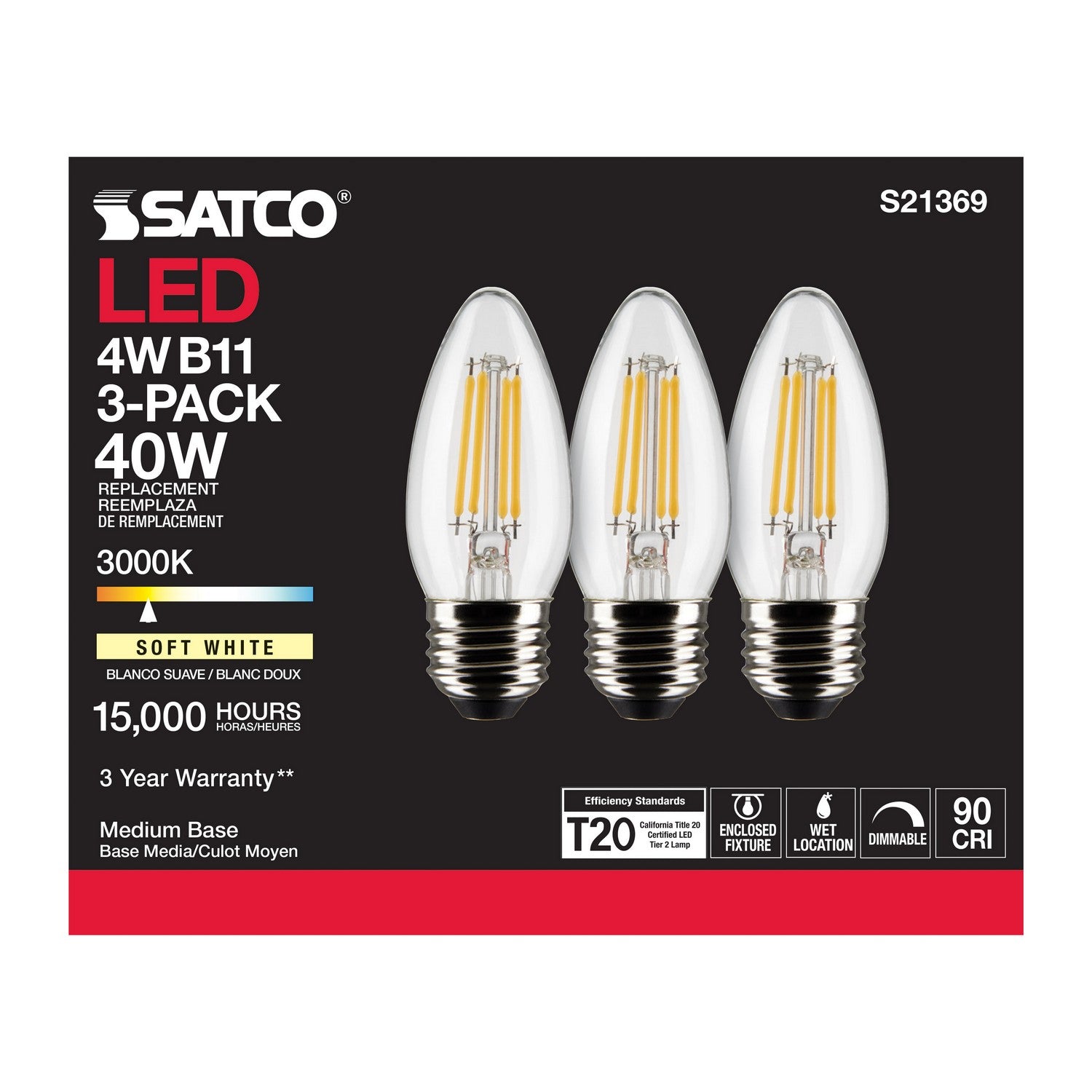 Satco - S21369 - Light Bulb - Clear