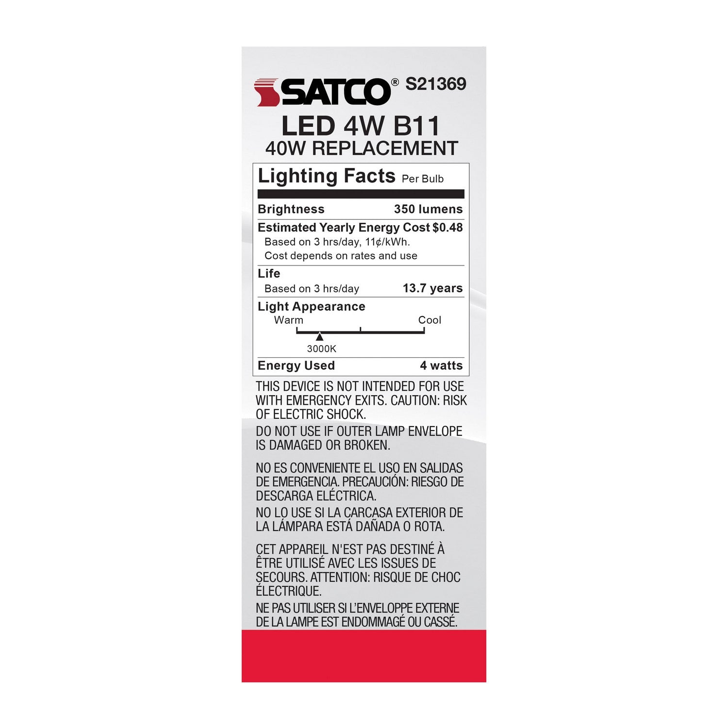Satco - S21369 - Light Bulb - Clear