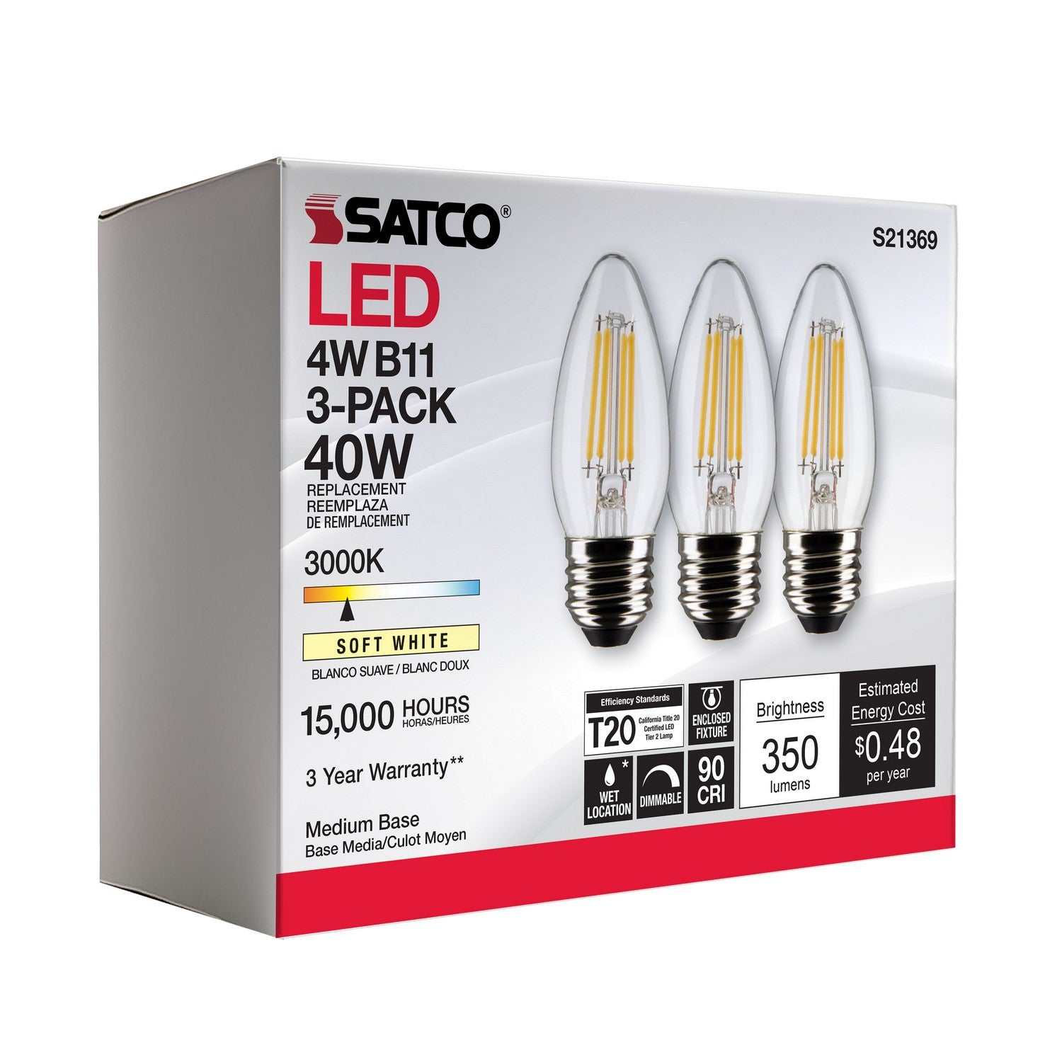 Satco - S21369 - Light Bulb - Clear
