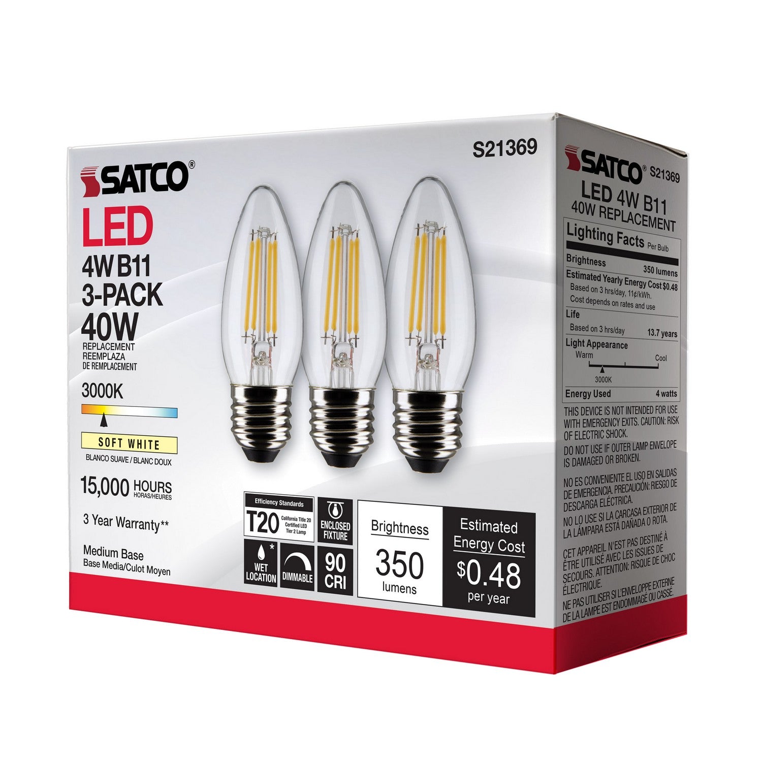 Satco - S21369 - Light Bulb - Clear